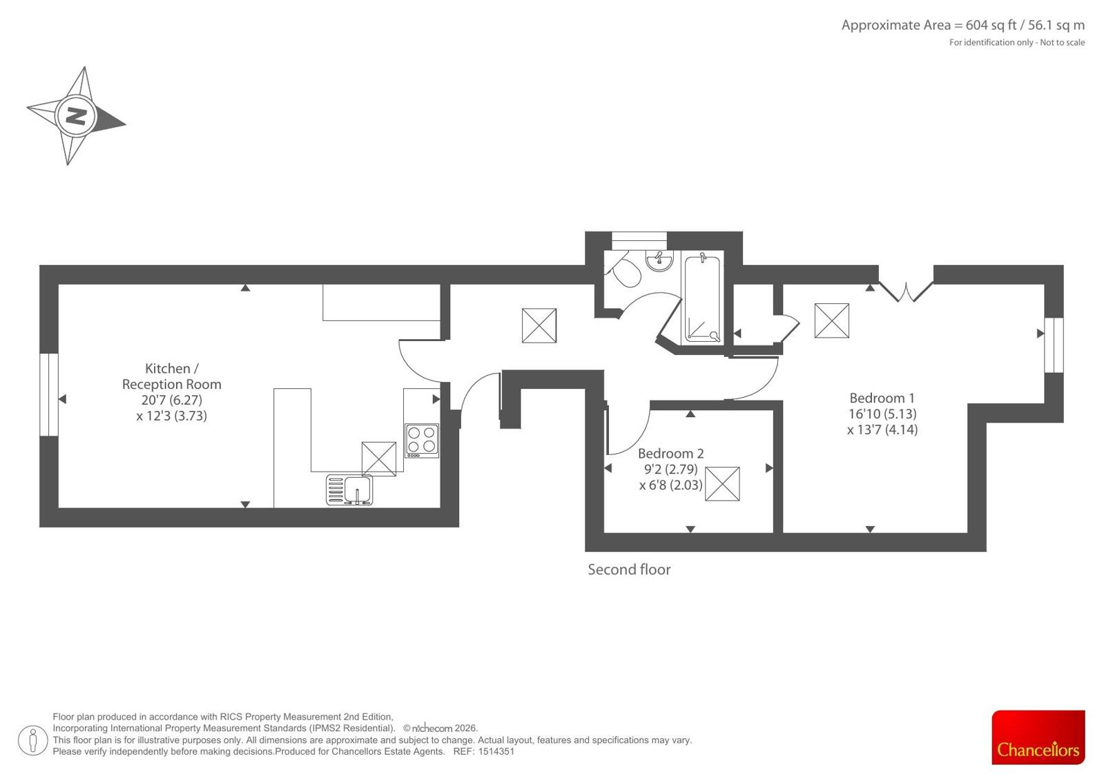 Flat 5, 340, Ewell Road, Surbiton floorplan