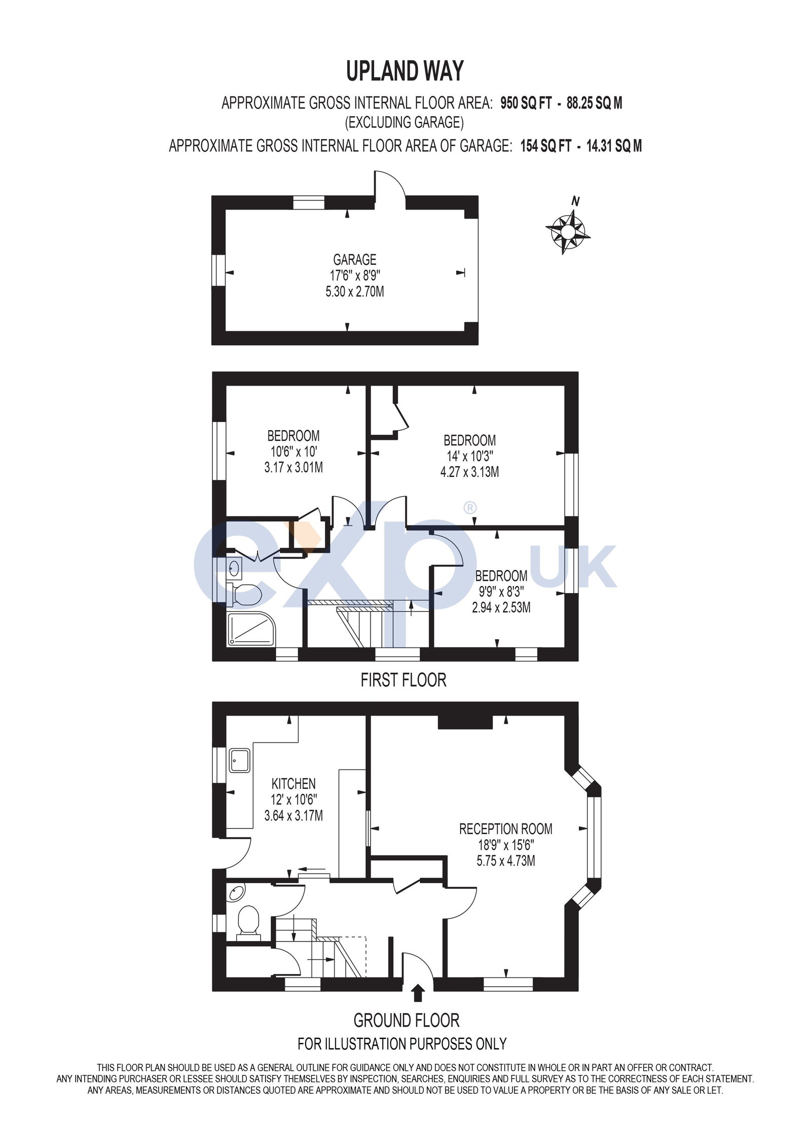 91, Upland Way, Epsom floorplan