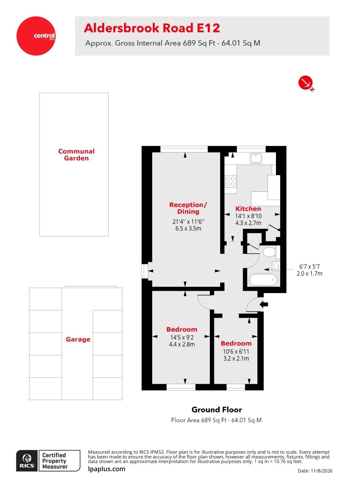Flat 1, 23, Aldersbrook Road, London floorplan