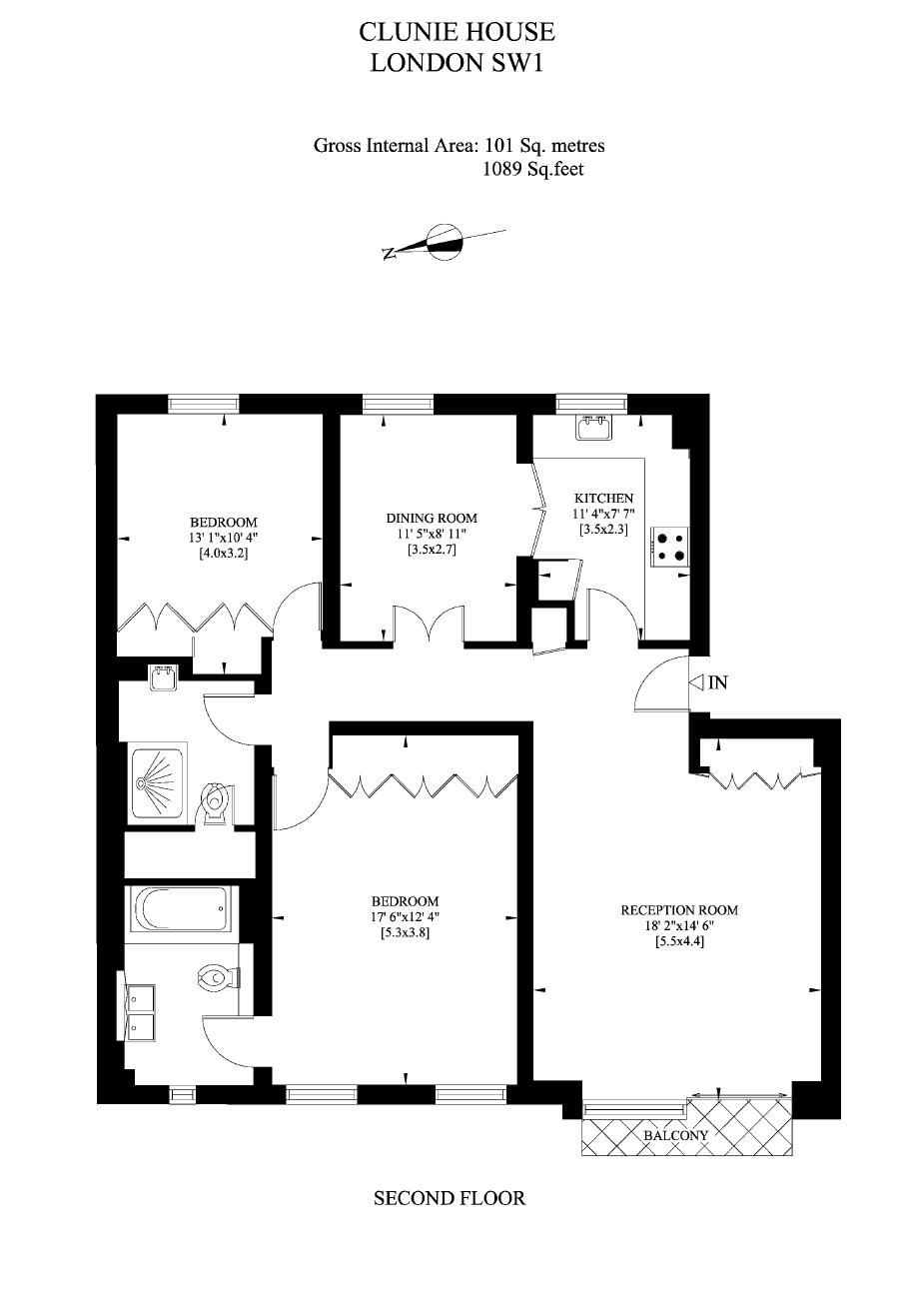 7, Clunie House, London floorplan
