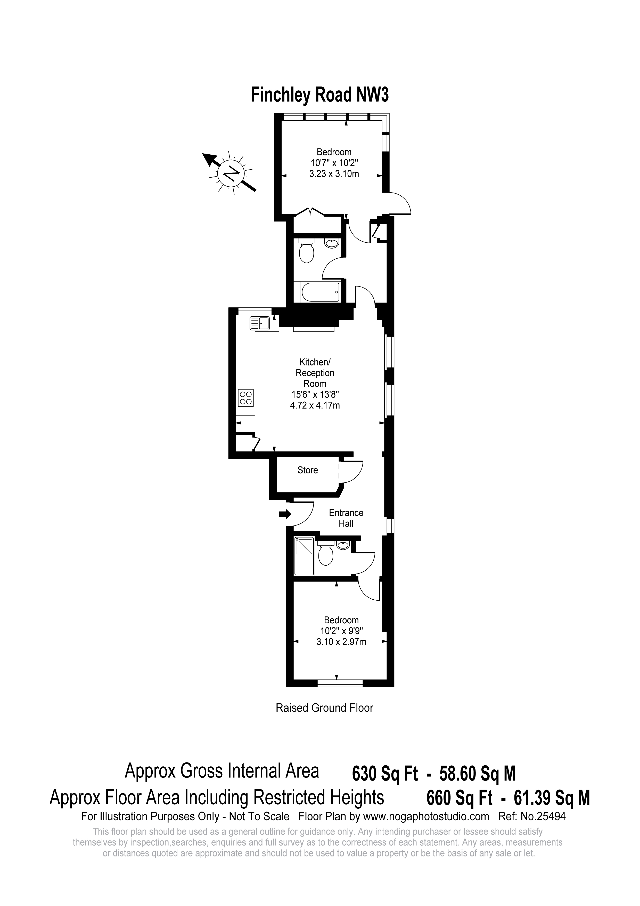 2 Bedrooms Flat to rent in Finchley Road, Hampstead NW3