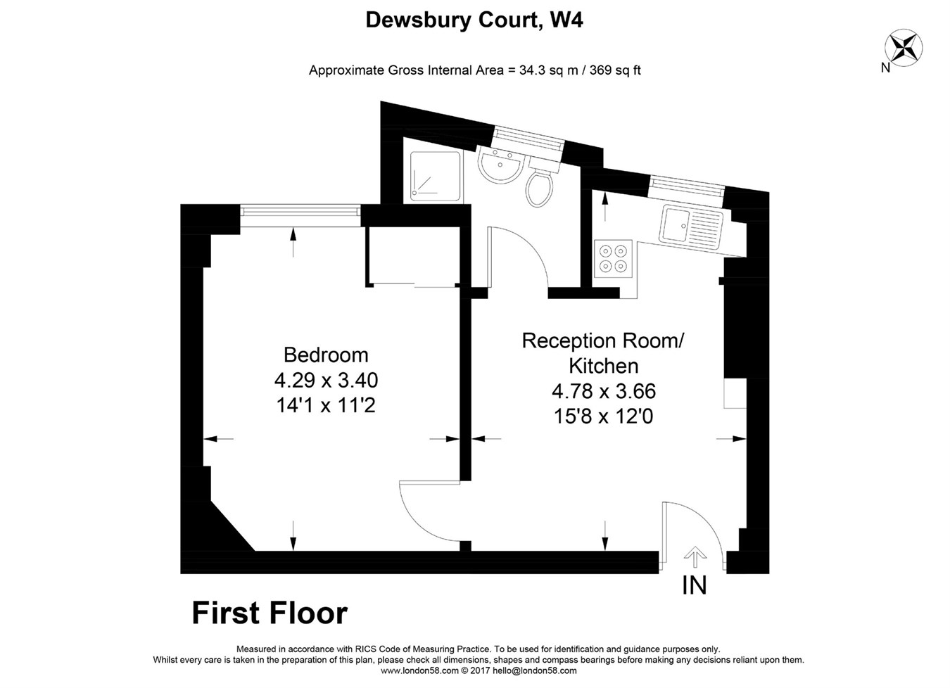 1 Bedrooms Flat to rent in Dewsbury Court, Chiswick W4