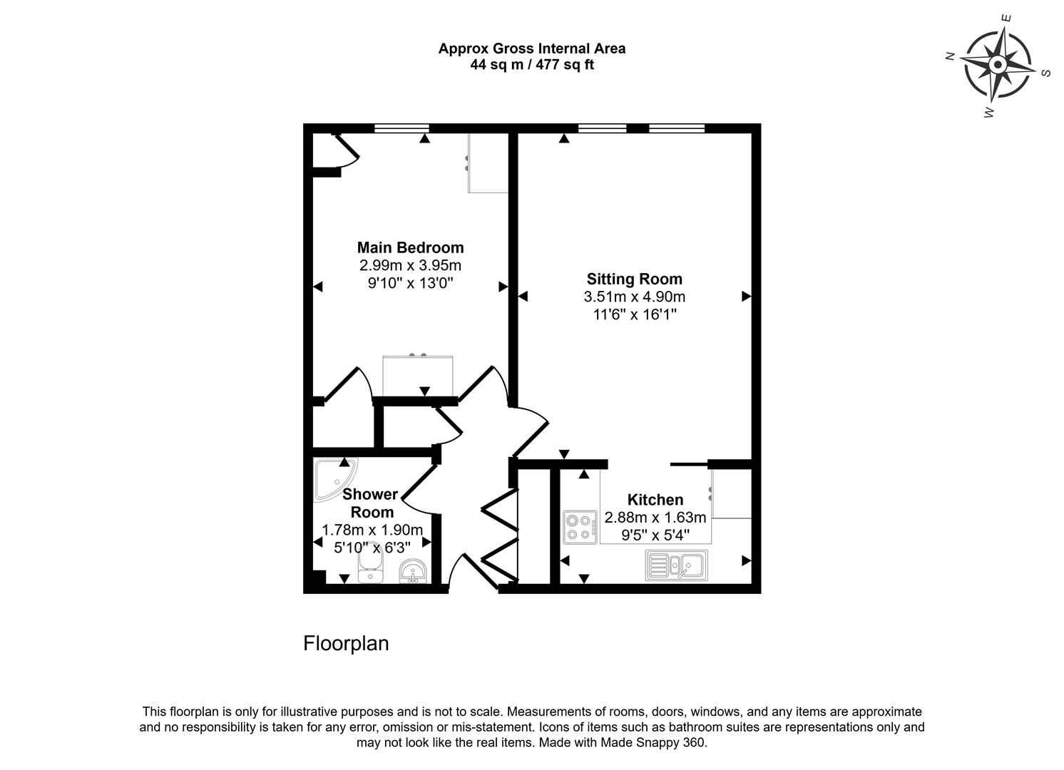 Flat 34 Reddleman House, Bath Road, Sturminster Newton floorplan