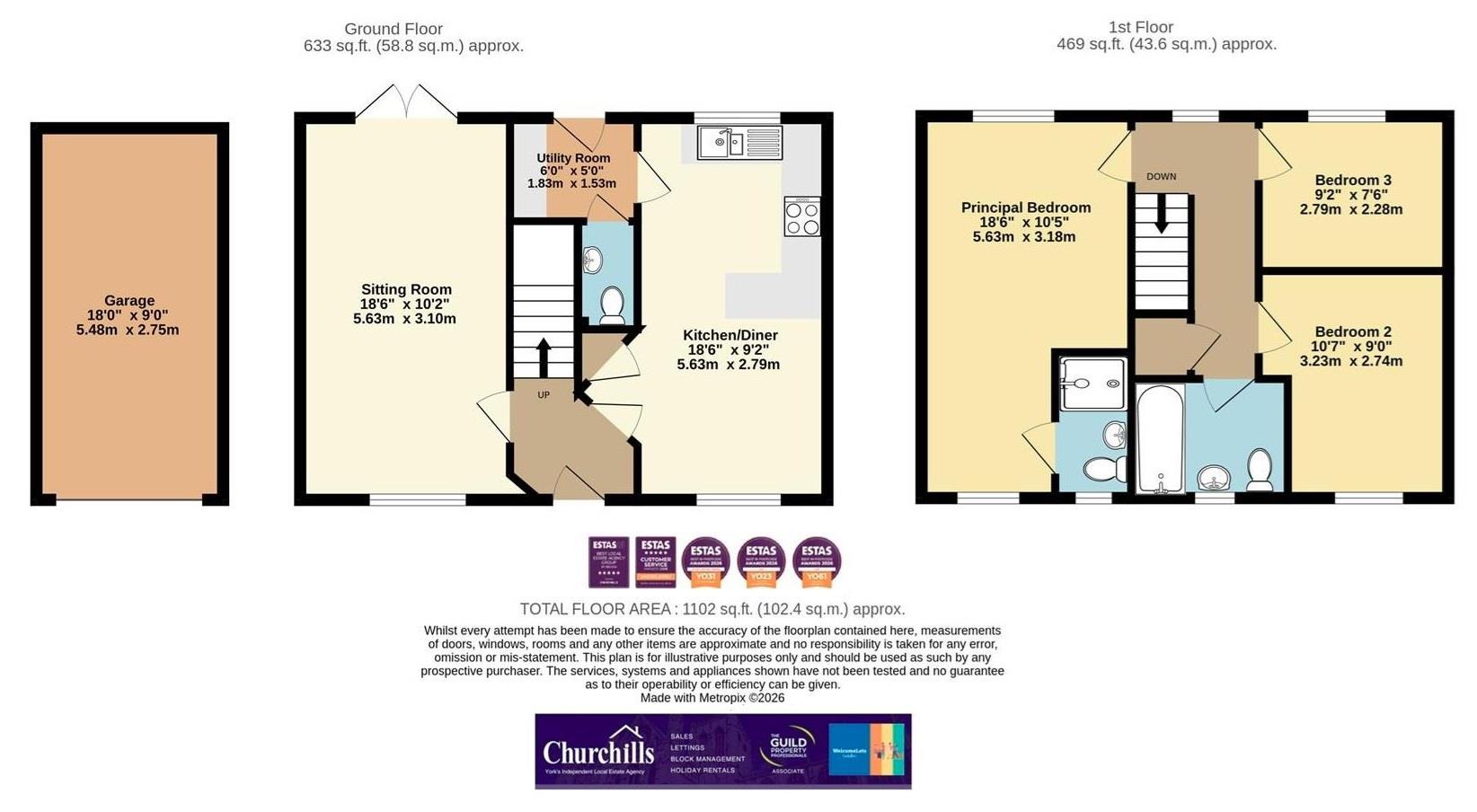 64, Lavender Way, York floorplan