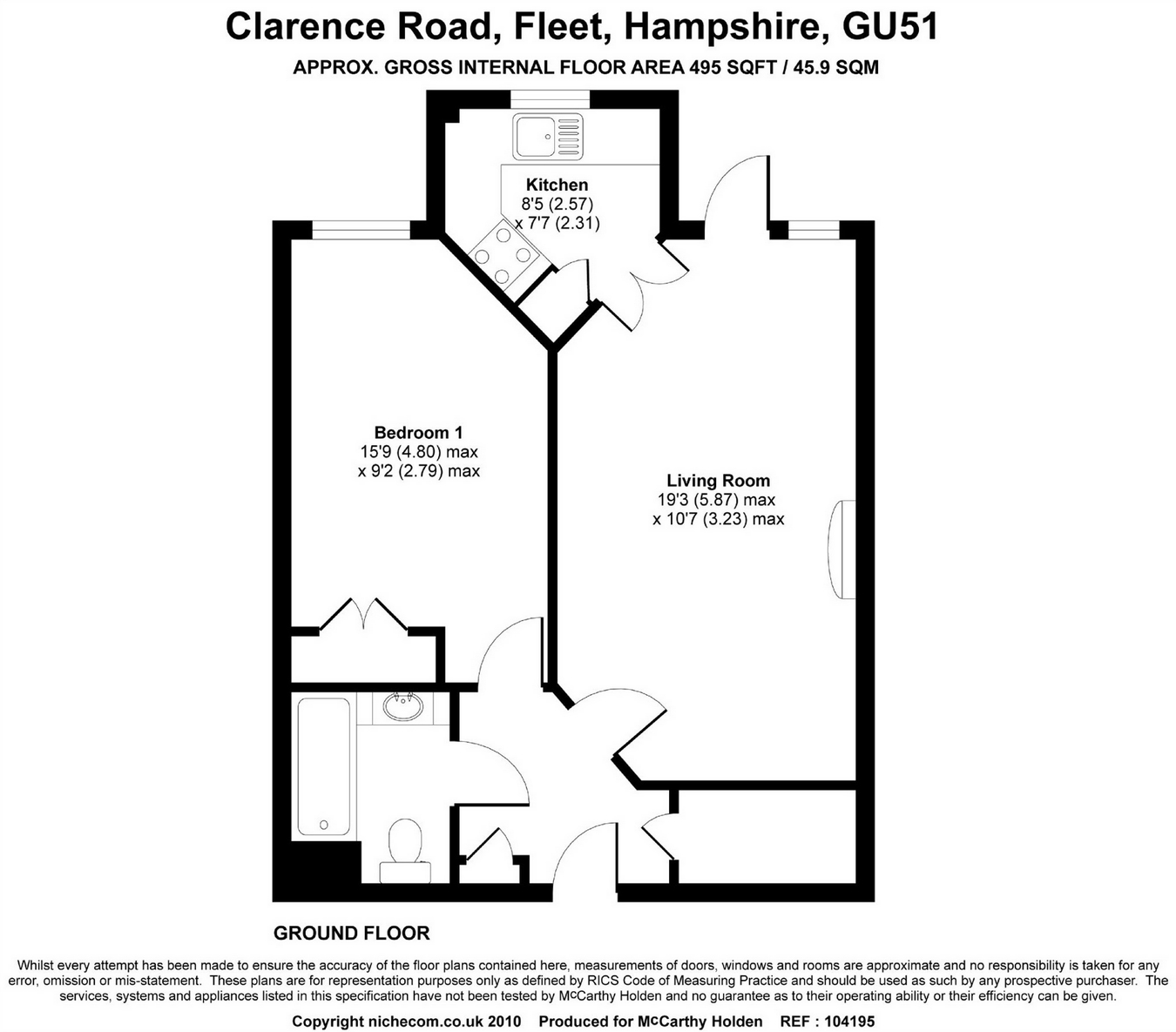 1 Bedrooms Flat for sale in Clarence Road, Fleet GU51