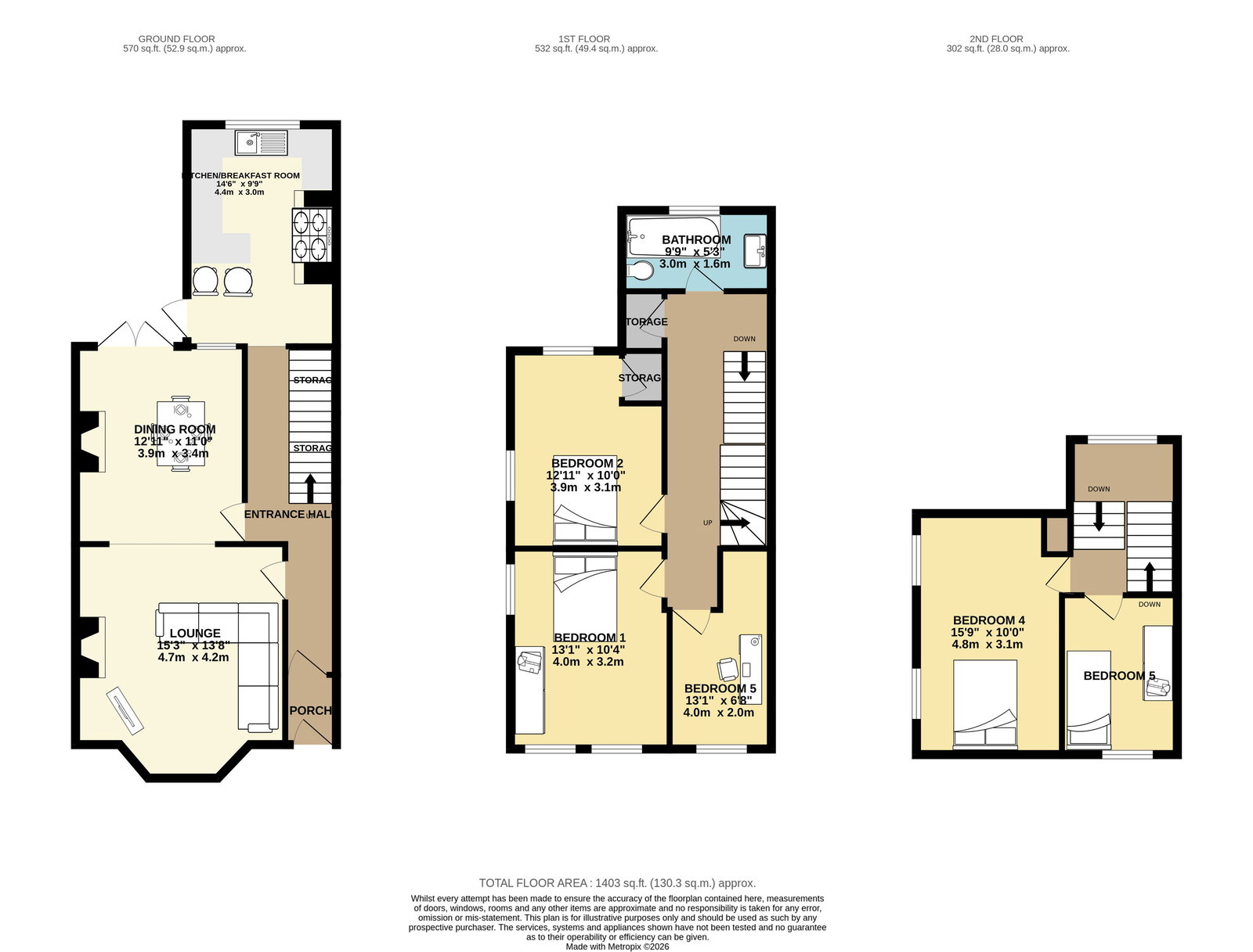 3, Moorland Road, Plymouth floorplan