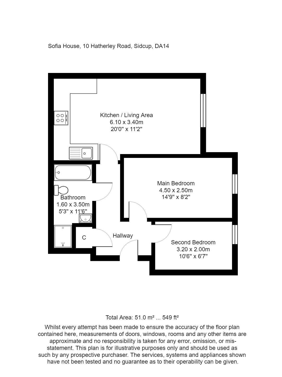 Sofia House, 10 Hatherley Road, Sidcup DA14, 2 bedroom flat for sale