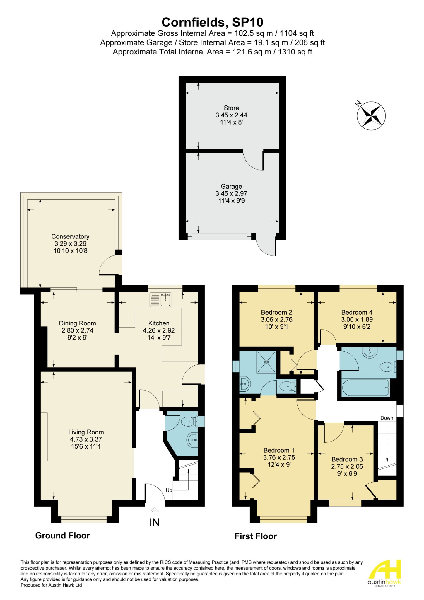 16 Cornfields, Andover floorplan