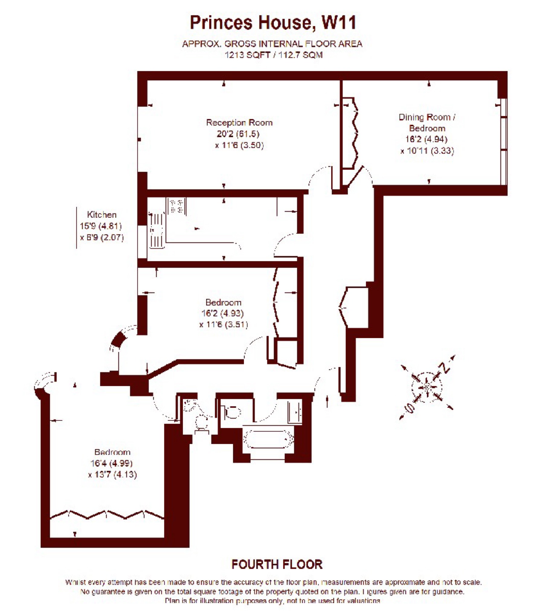 102 Princes House, 50, Kensington Park Road, London floorplan