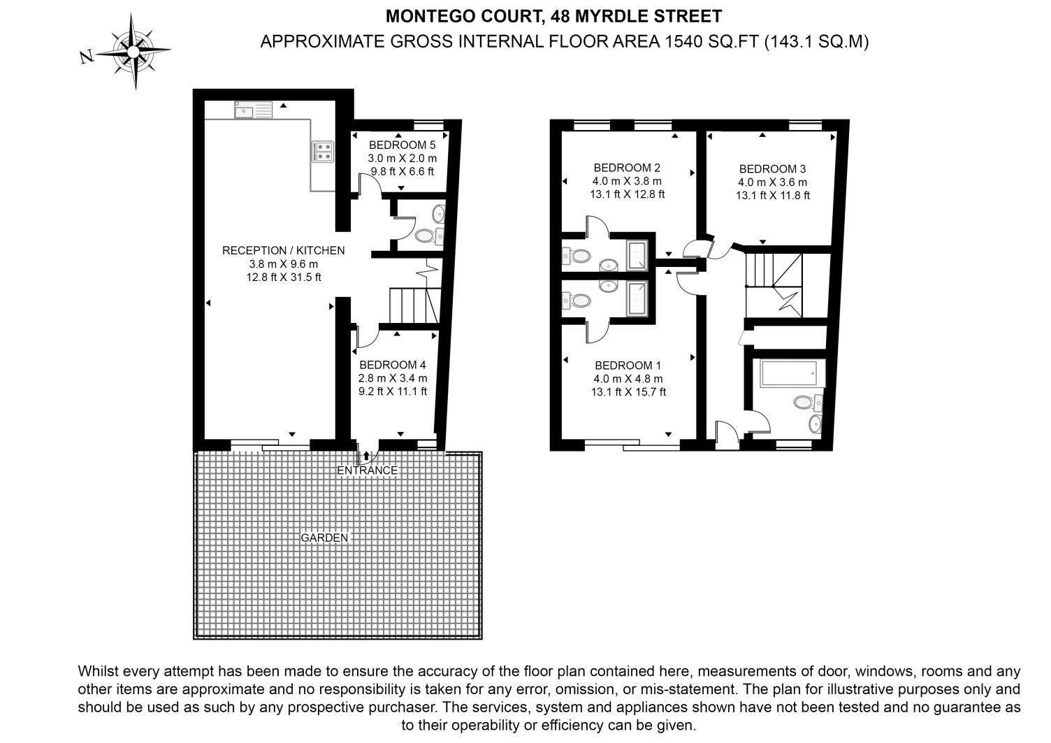 Flat 1,, Montego Court, Whitechapel floorplan