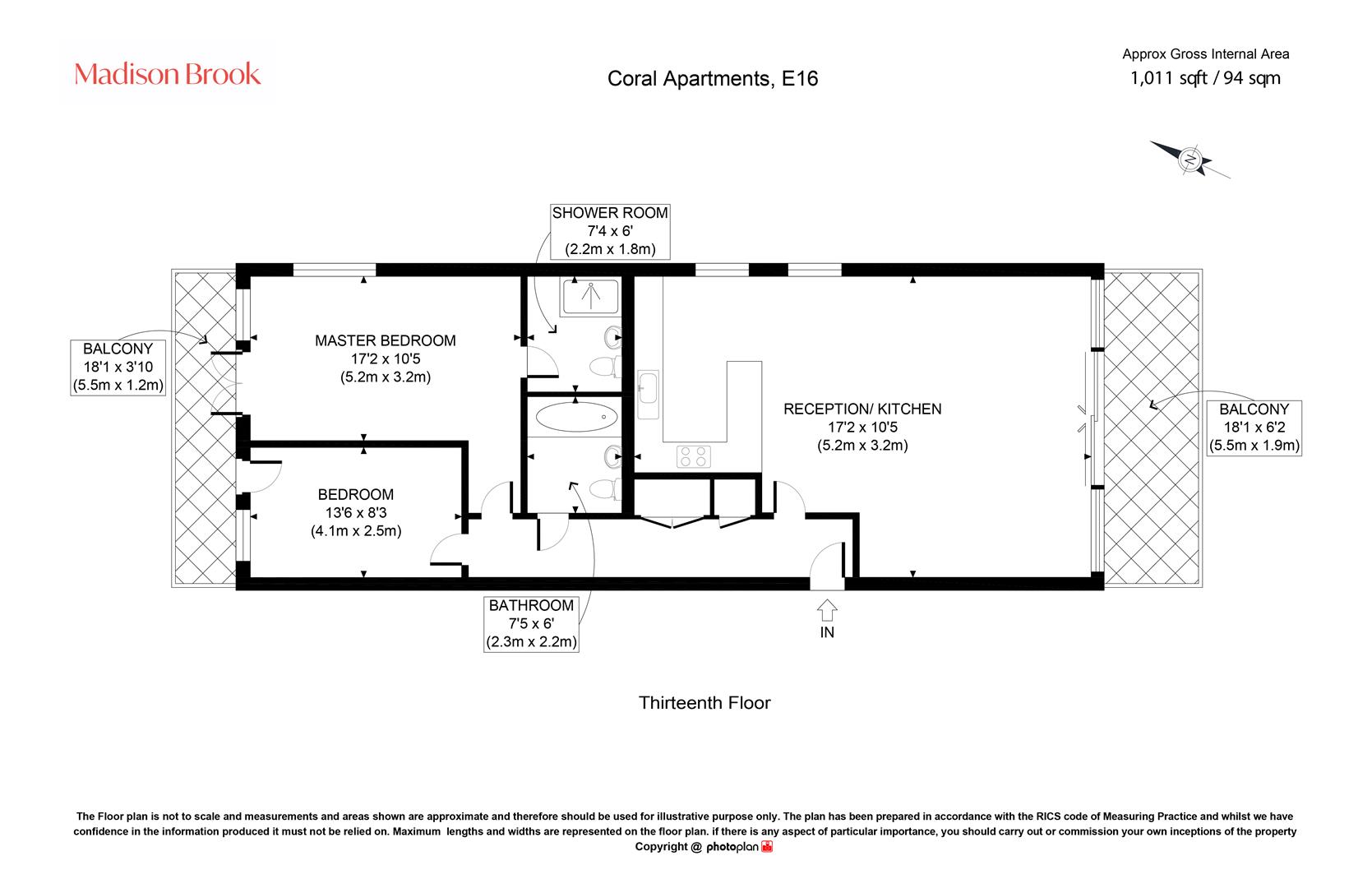 Flat 50, Coral Apartments, Royal Victoria Dock floorplan