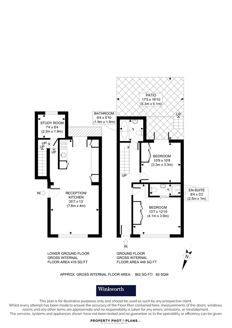 Ground & Lower Ground Flat, 111, Westbourne Park Road, London floorplan