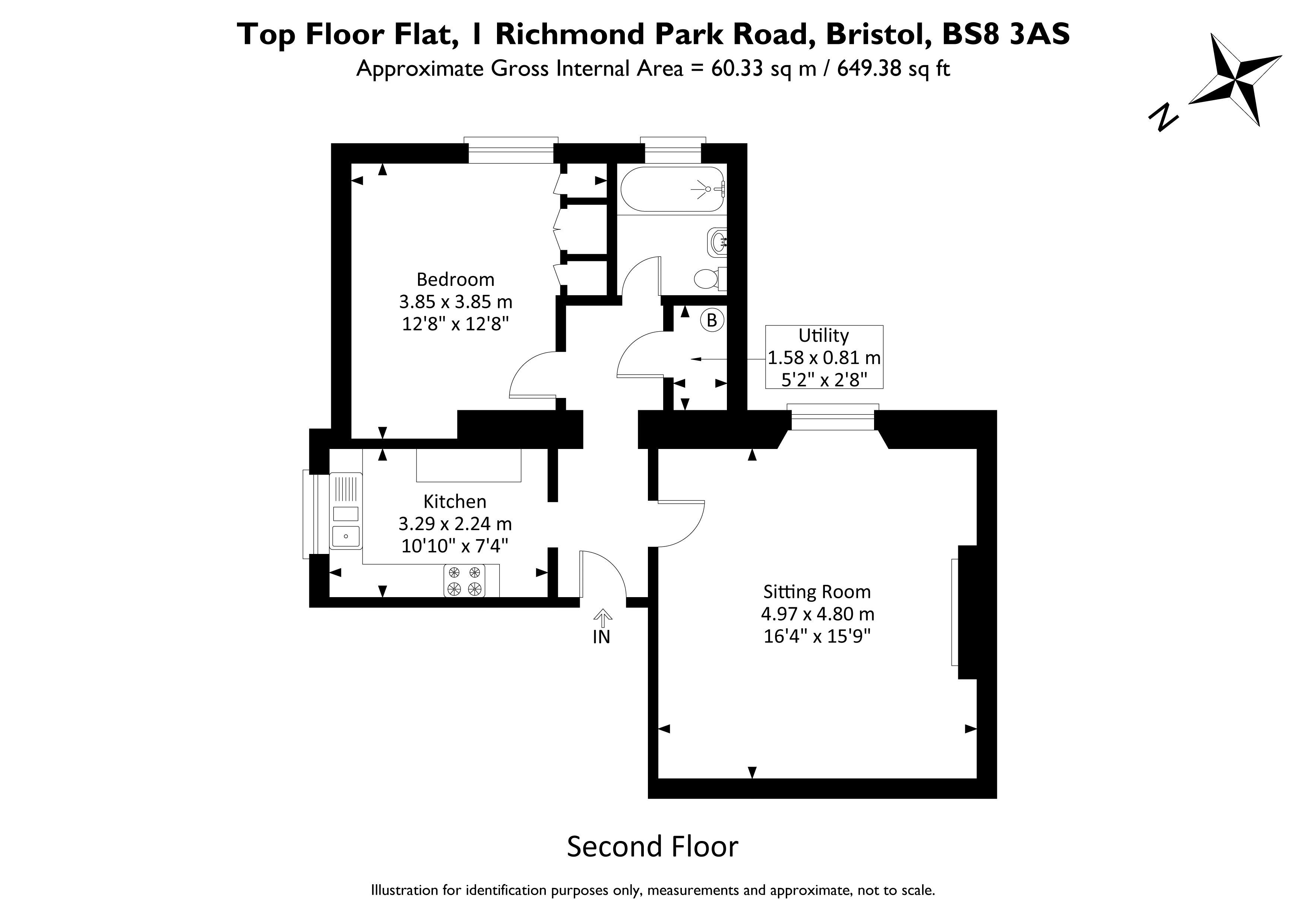 Richmond Park Road, Clifton, Bristol BS8, 1 bedroom flat for sale