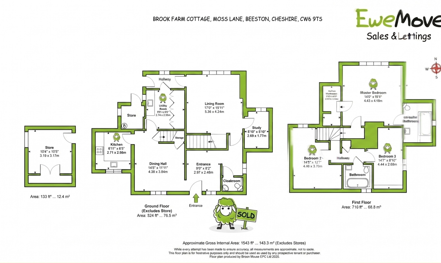 Brook Farm Cottage, Moss Lane, Beeston Castle floorplan