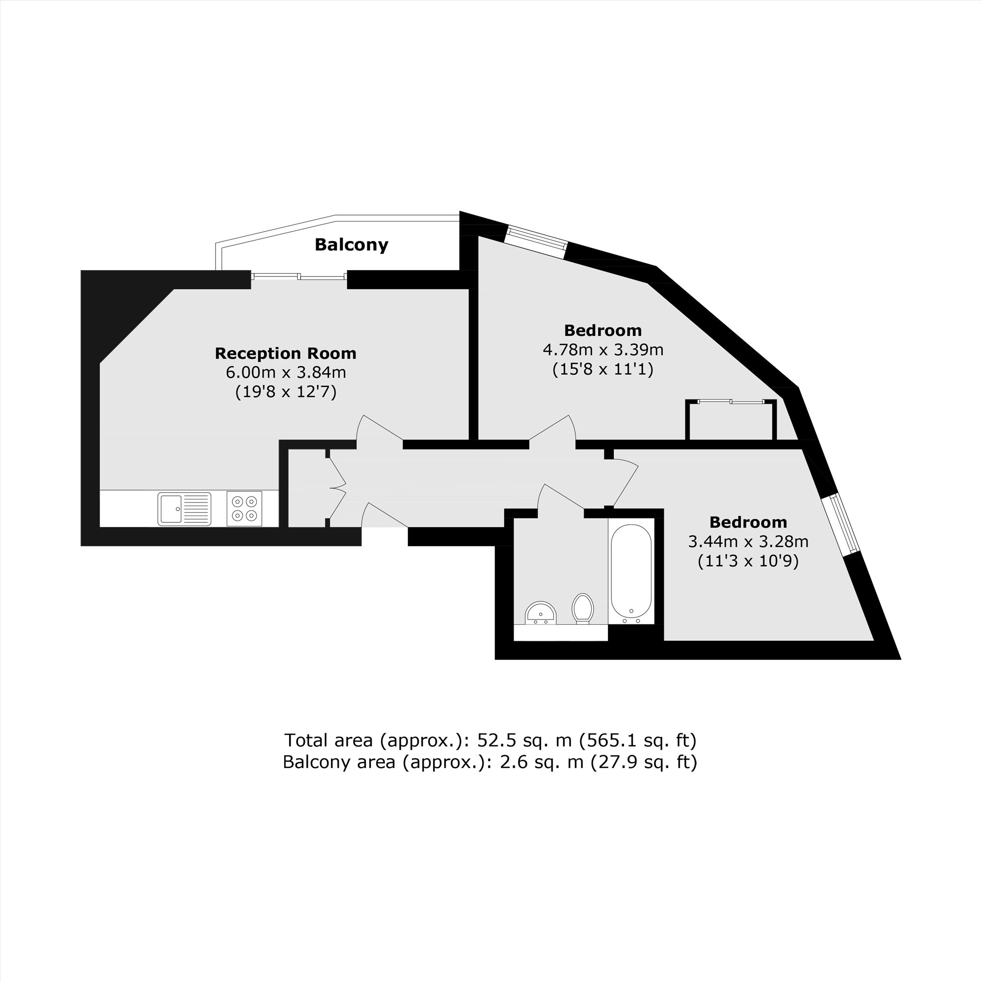 Flat 20, 7, Banister Road, London floorplan