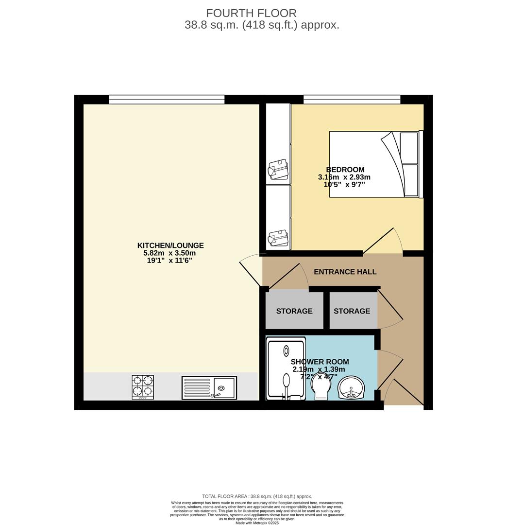 Flat 198, Edinburgh House, Edinburgh Gate, Harlow floorplan