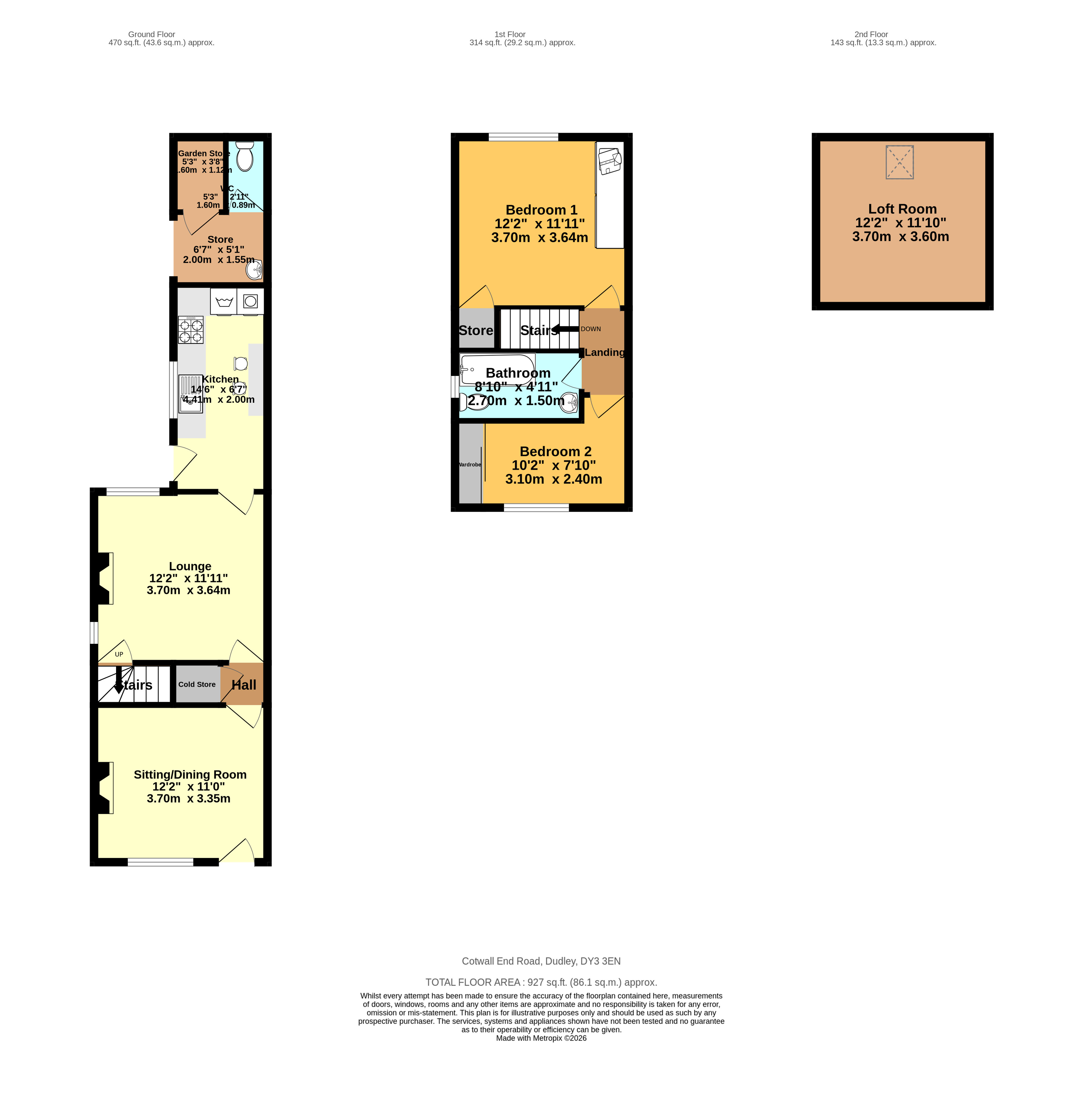 70, Cotwall End Road, Dudley floorplan