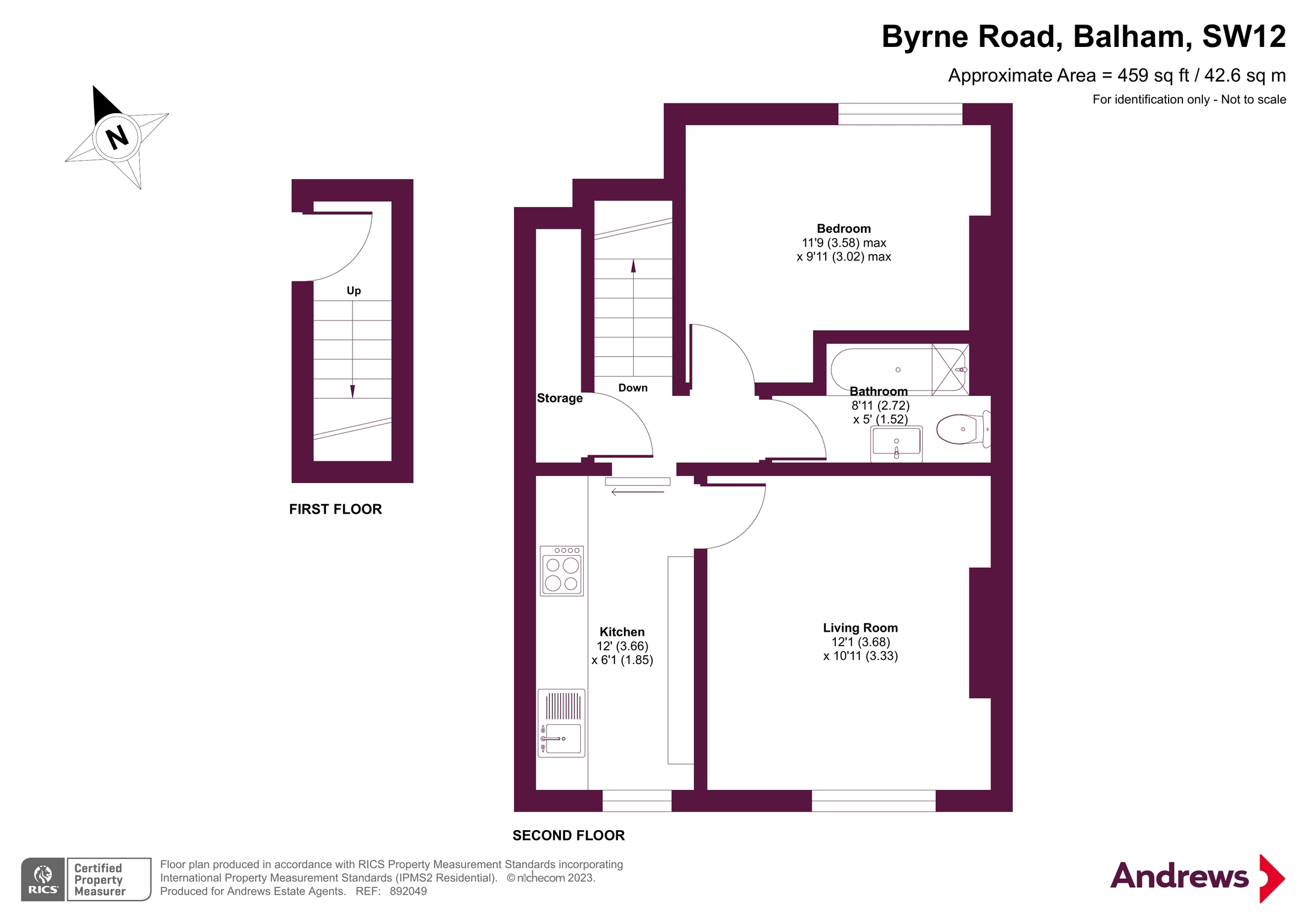 Byrne Road, Balham, London SW12, 1 bedroom flat for sale 64166383