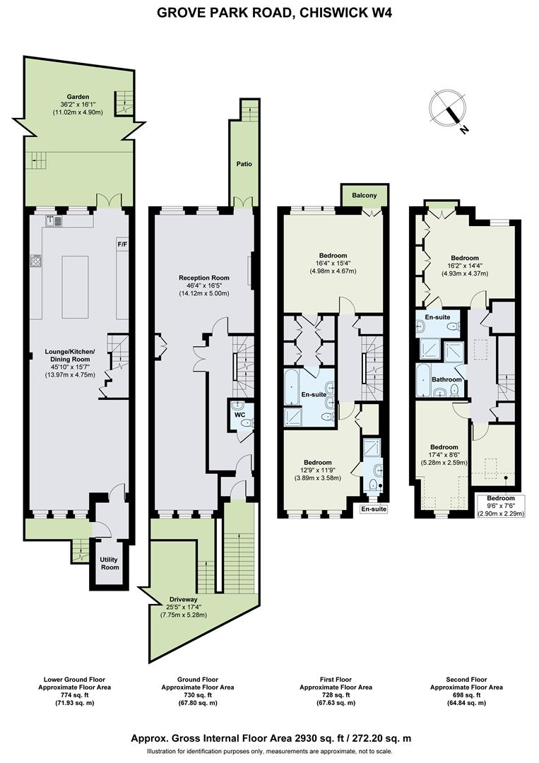 The Wheel House, 76b, Grove Park Road, London floorplan