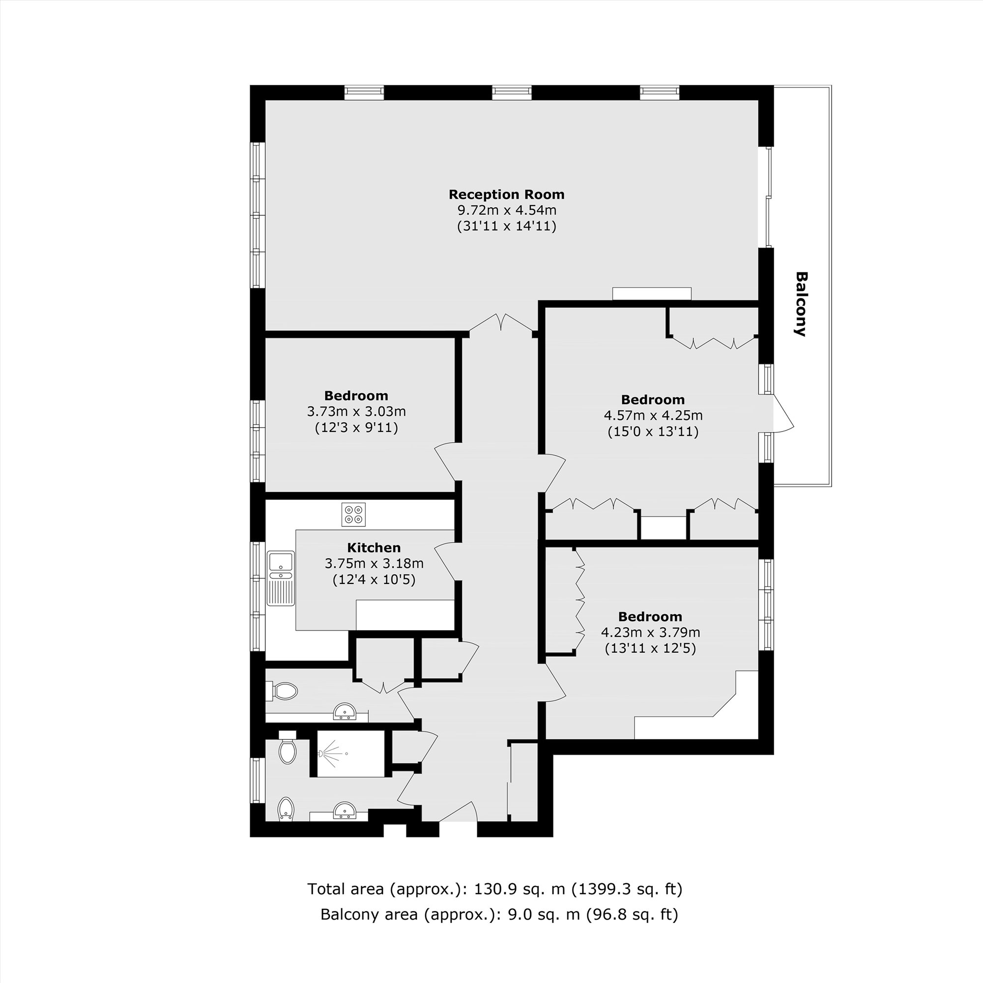 1 Albany Court, Oatlands Drive, Weybridge floorplan