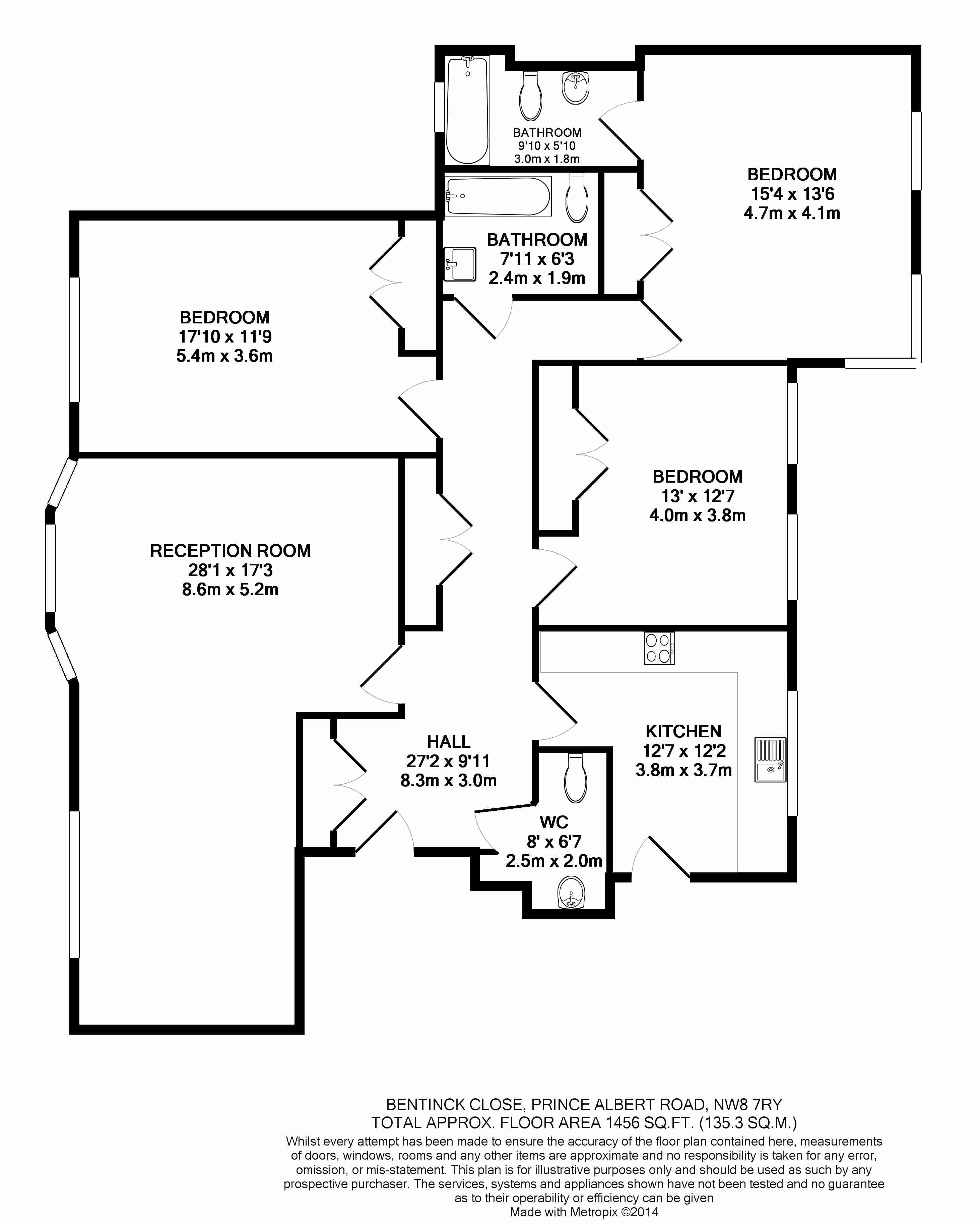 3 Bedrooms Flat to rent in Bentinck Close, Prince Albert Road, St Johns Wood NW8