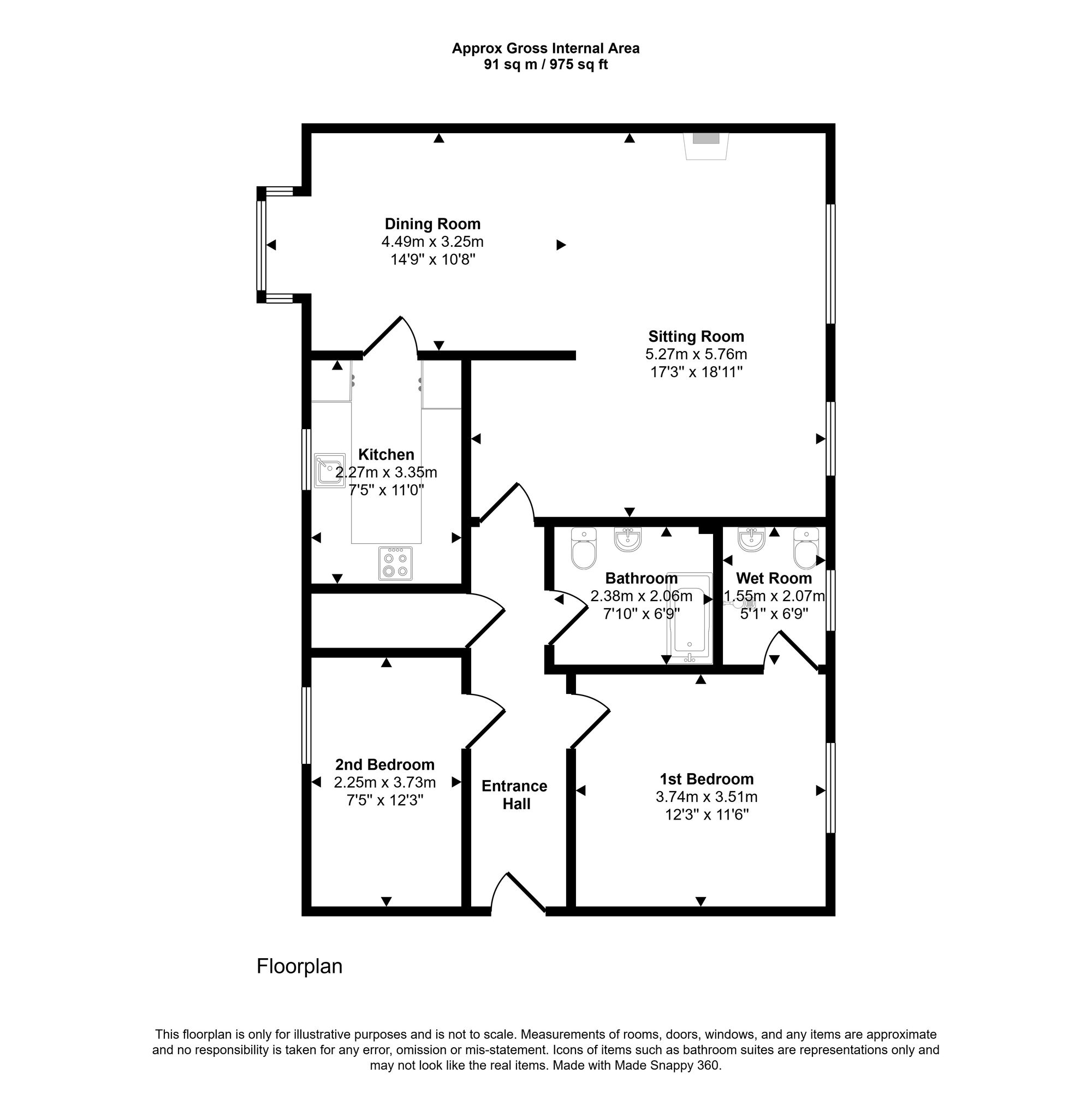 Flat 9, Oakridge Park Hill Road, Torquay floorplan