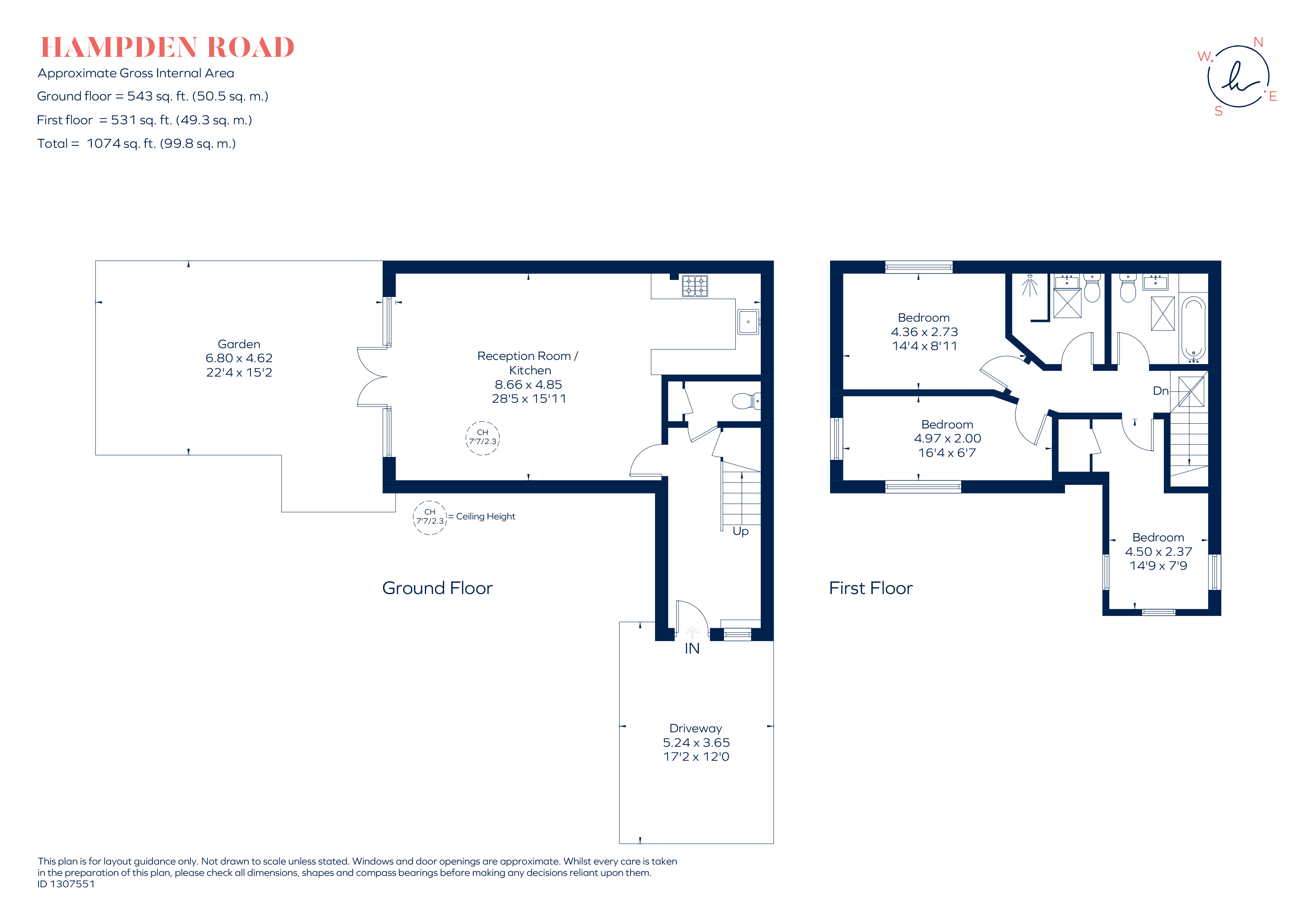 1A, Hampden Road, London floorplan