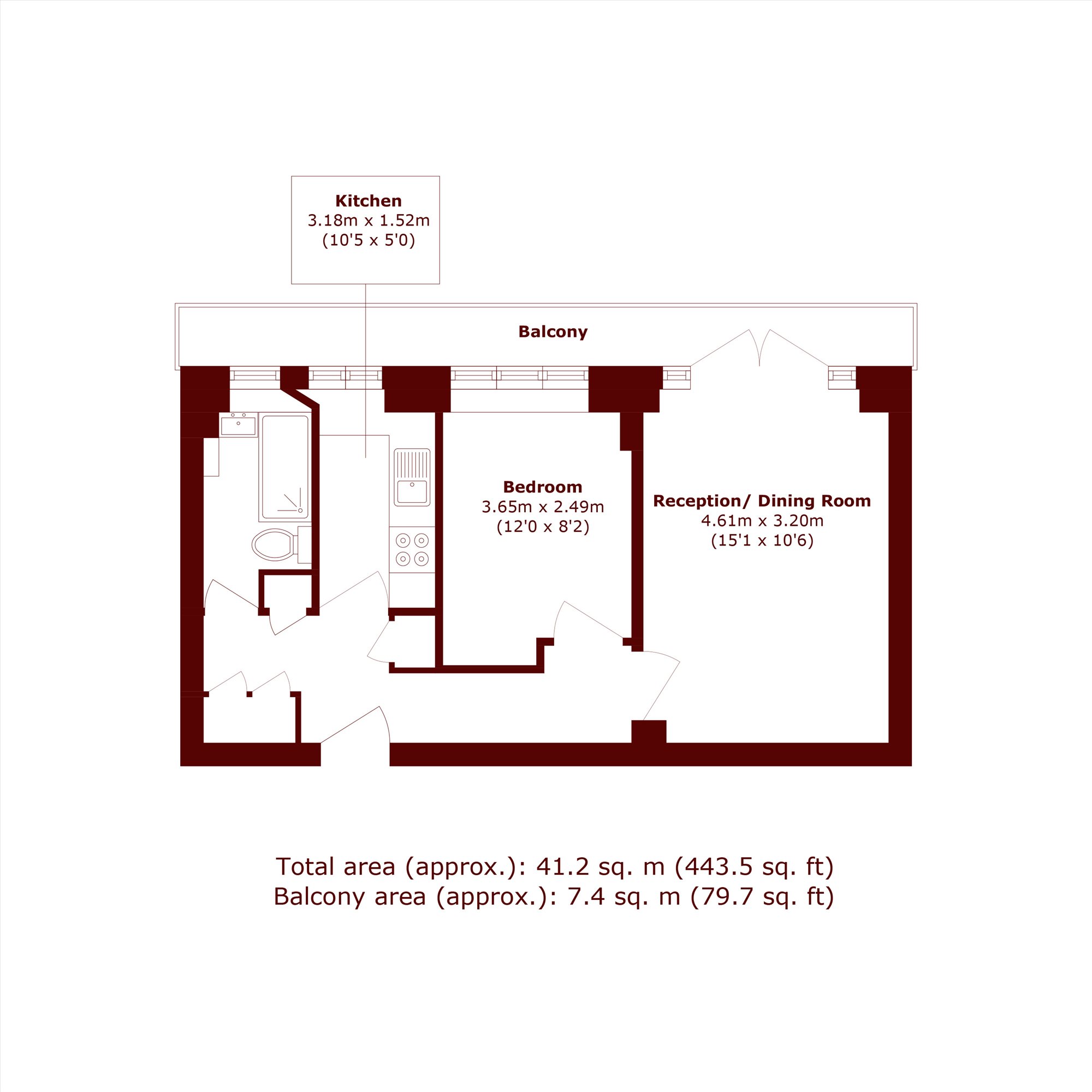 Flat 25, Winchester Court, Vicarage Gate, London floorplan