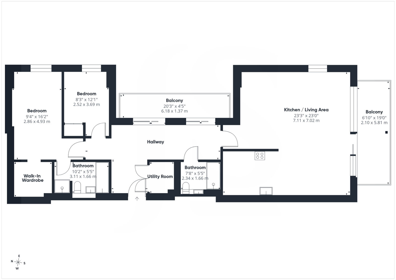 62,Flat 116 Bayside Apartments, Brighton Road, Worthing floorplan