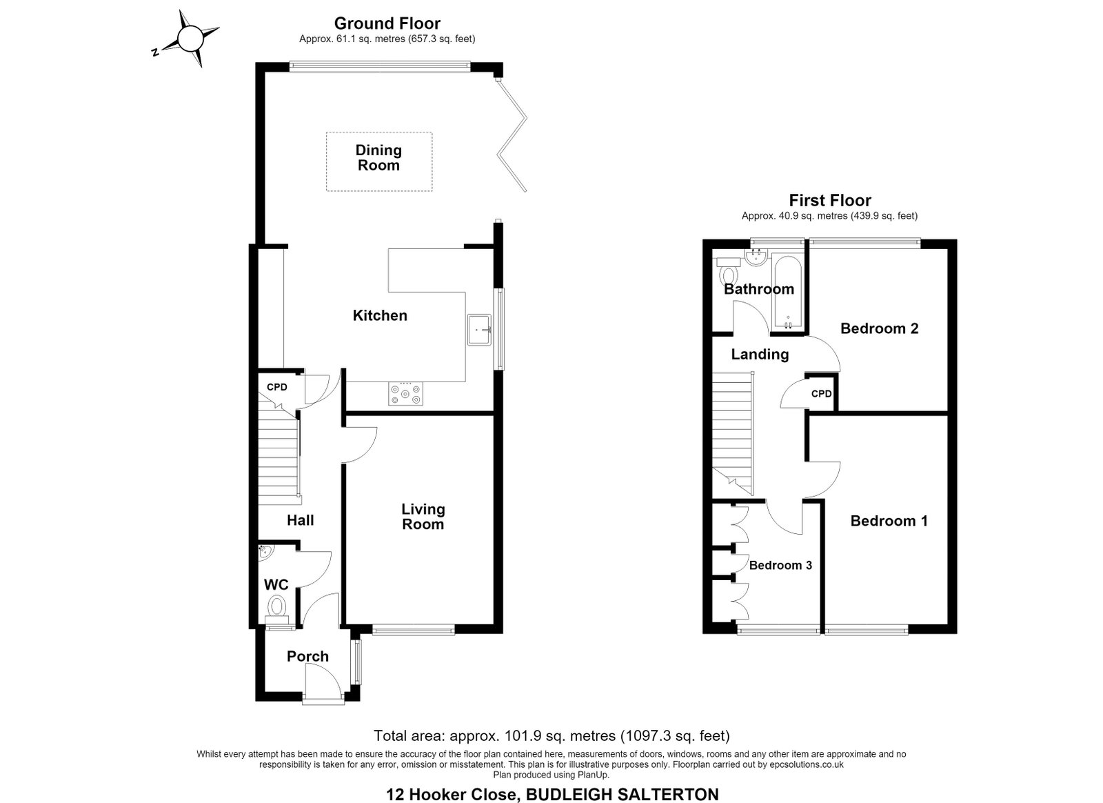 12, Hooker Close, Budleigh Salterton floorplan
