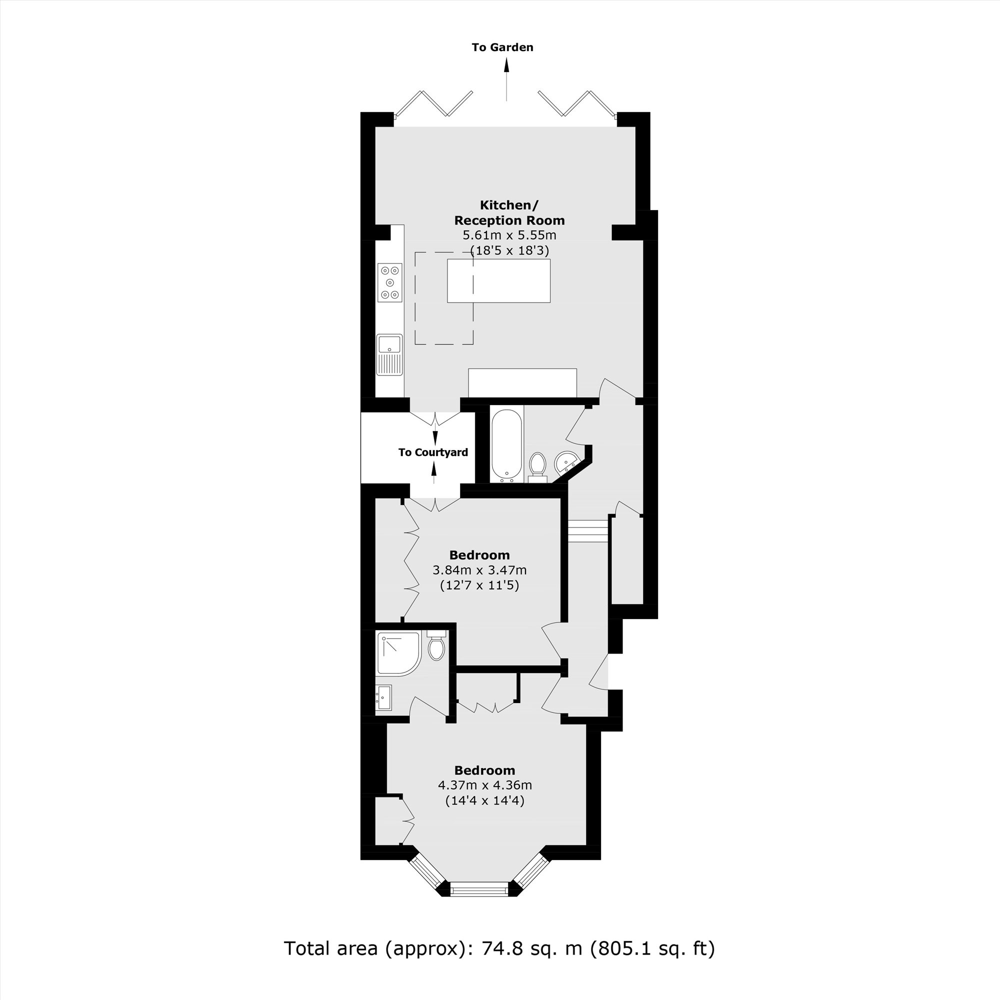 Ground Floor Flat, 59, Haldon Road, London floorplan