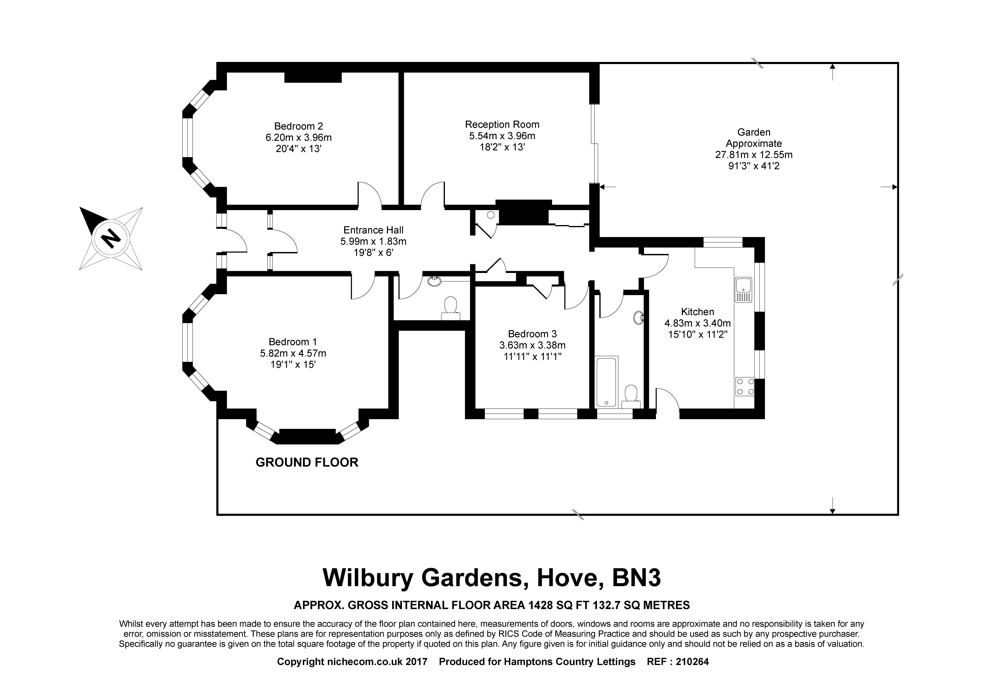 3 Bedrooms Flat to rent in Wilbury Gardens, Hove BN3