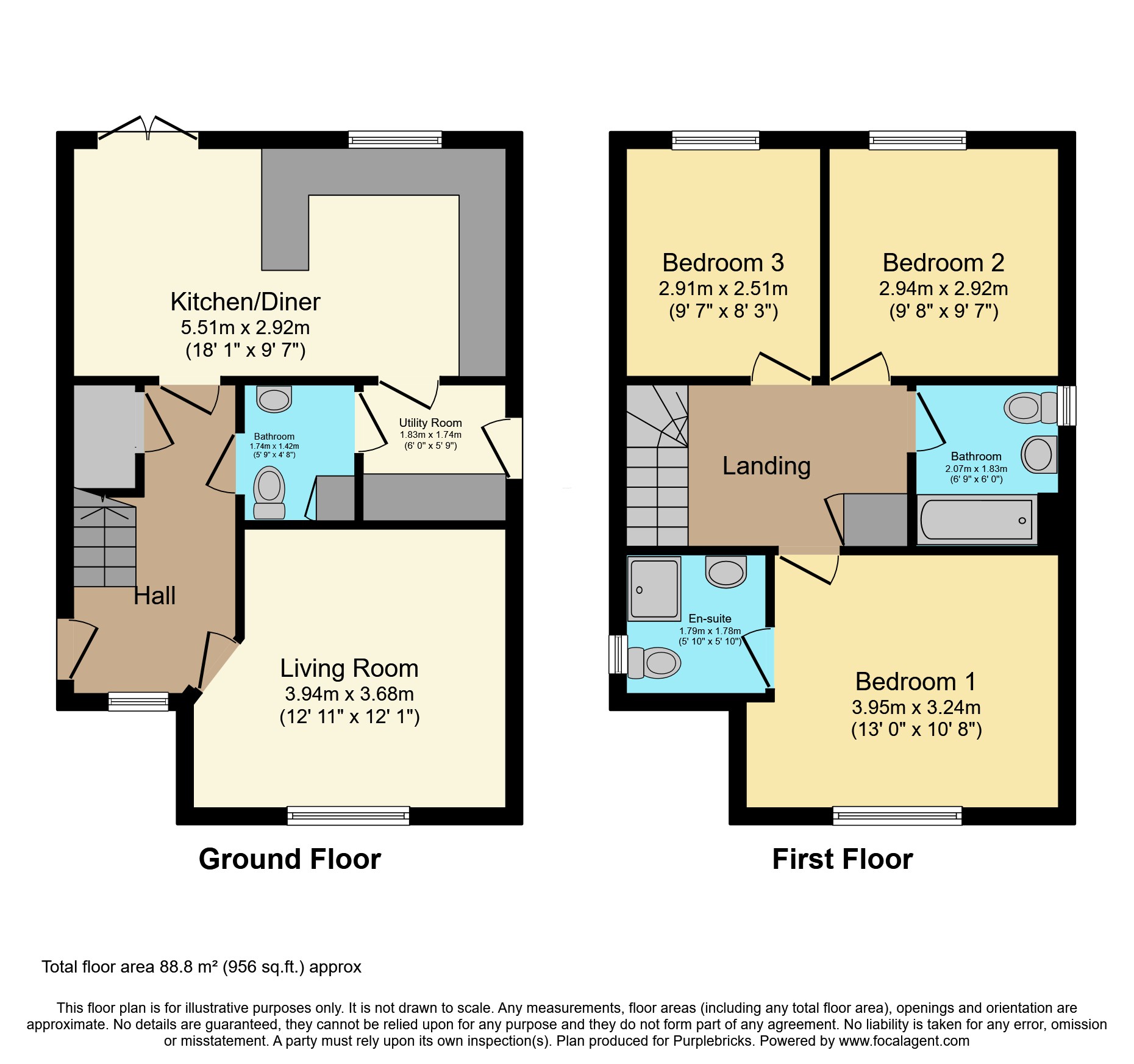 94, Birch Way, Newton Aycliffe floorplan