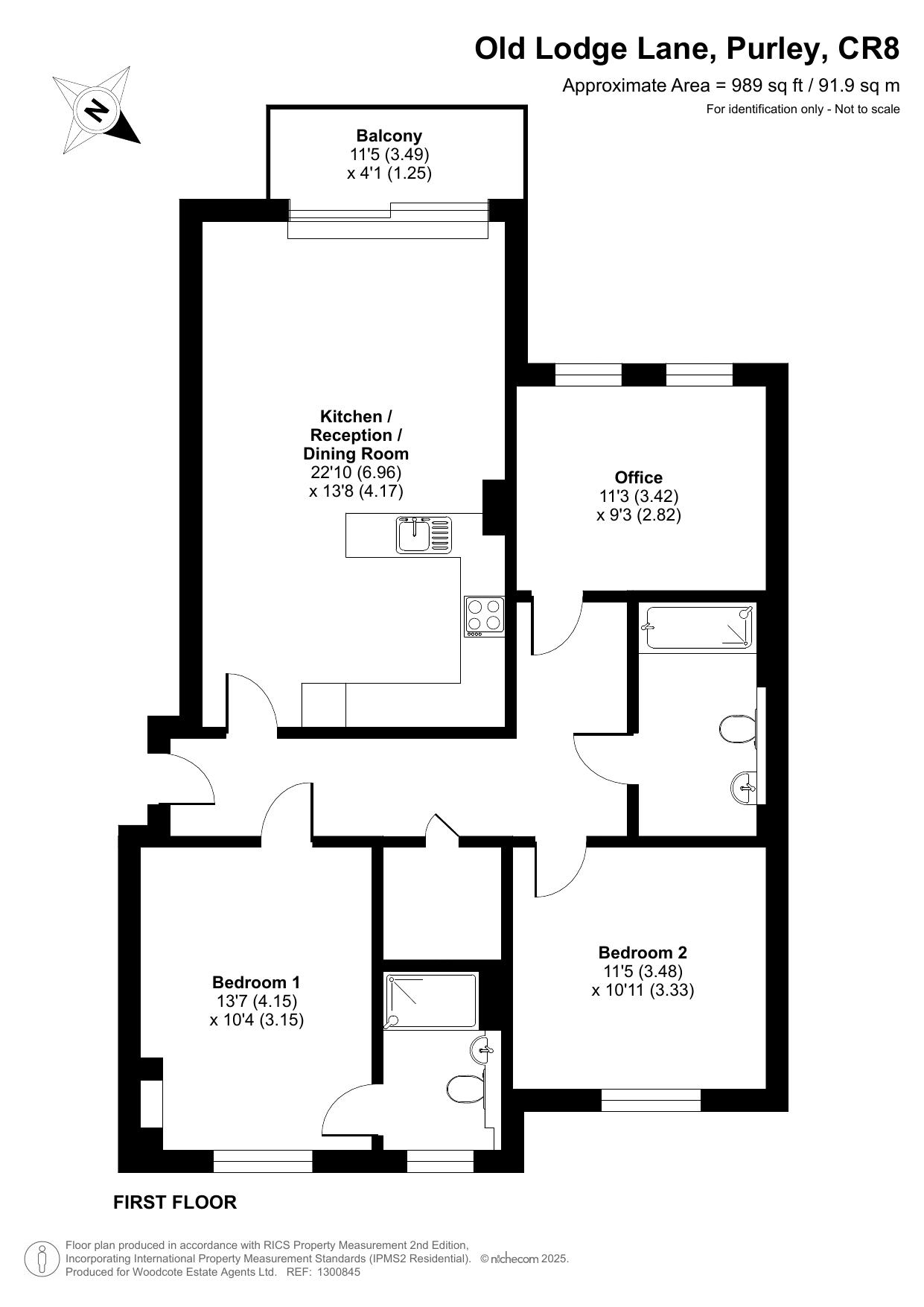 Flat 3, 123,, Old Lodge Lane, Purley floorplan