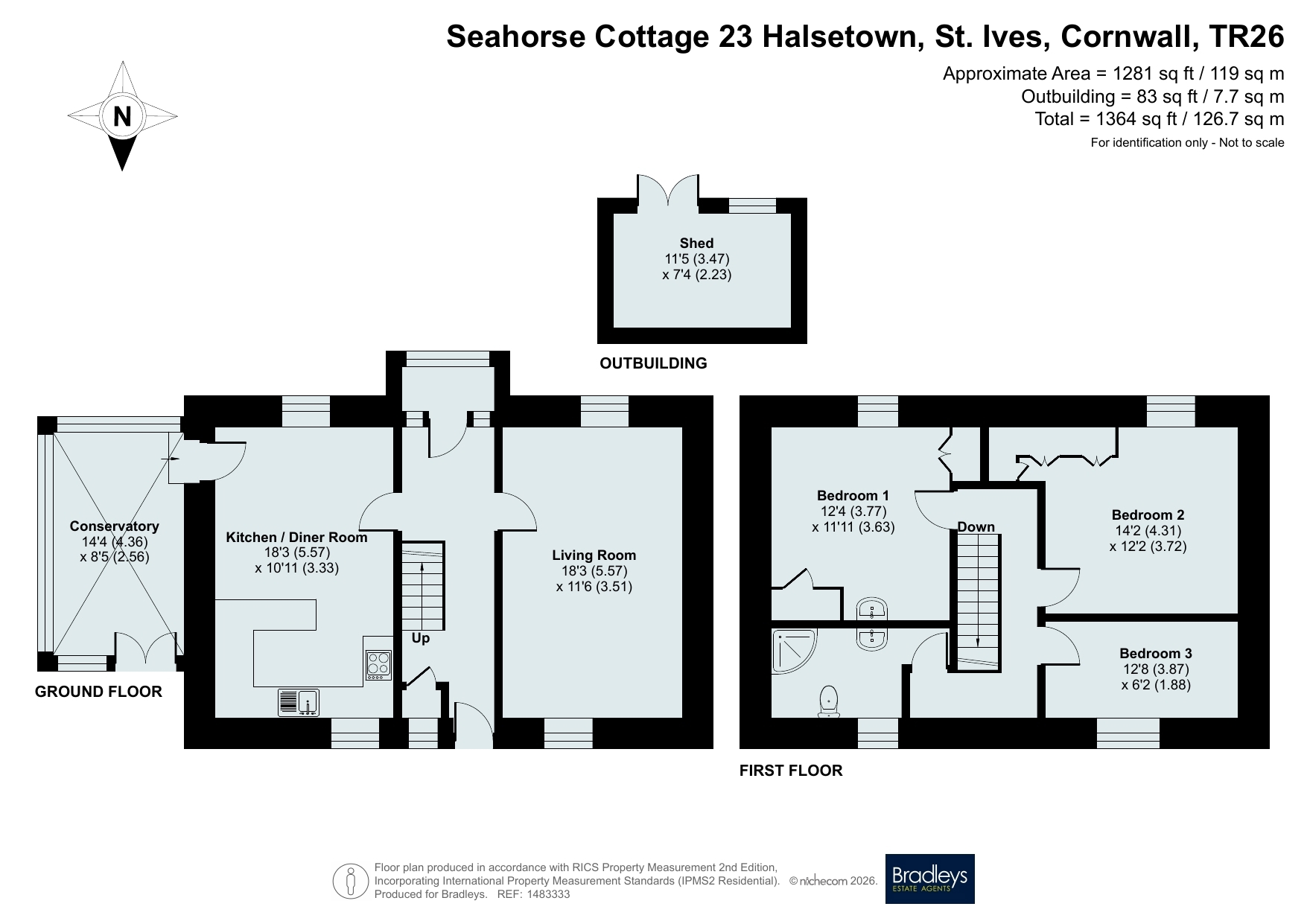 Seahorse Cottage, 23, Halsetown, Cornwall floorplan