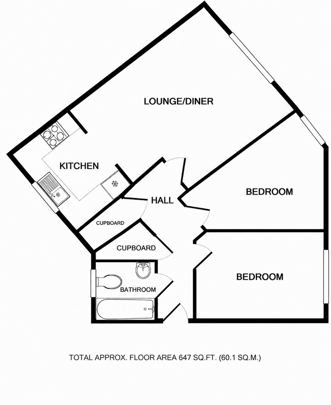 Flat 13, Jenner House, 41, Nightingale Crescent, Romford floorplan