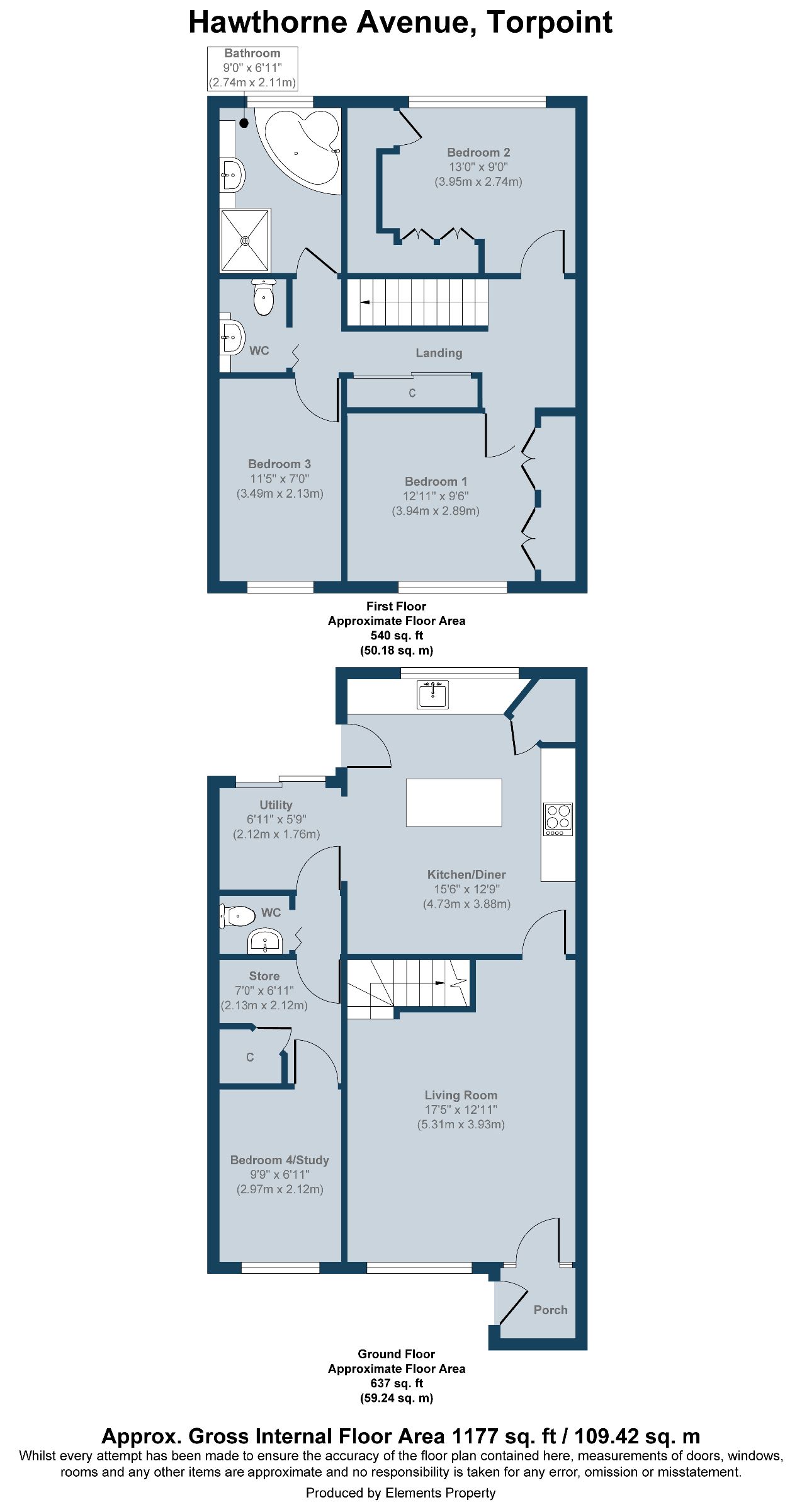 4 Hawthorn Avenue, Torpoint floorplan