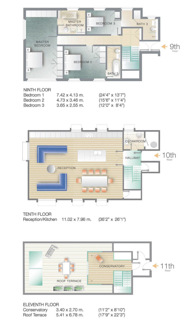 Penthouse 1104, Boydell Court, St Johns Wood Park floorplan