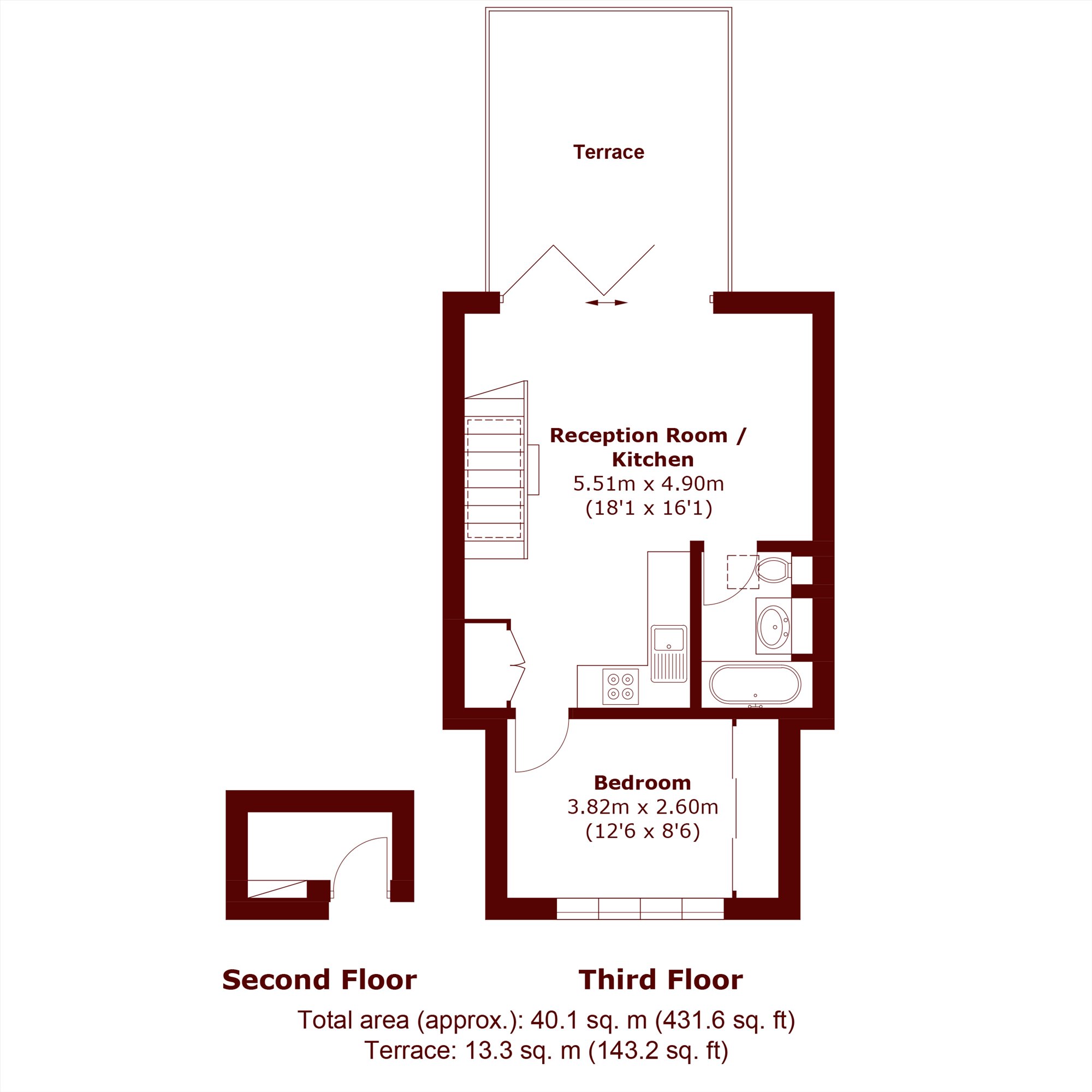 Flat 3, 78, Castellain Road, London floorplan