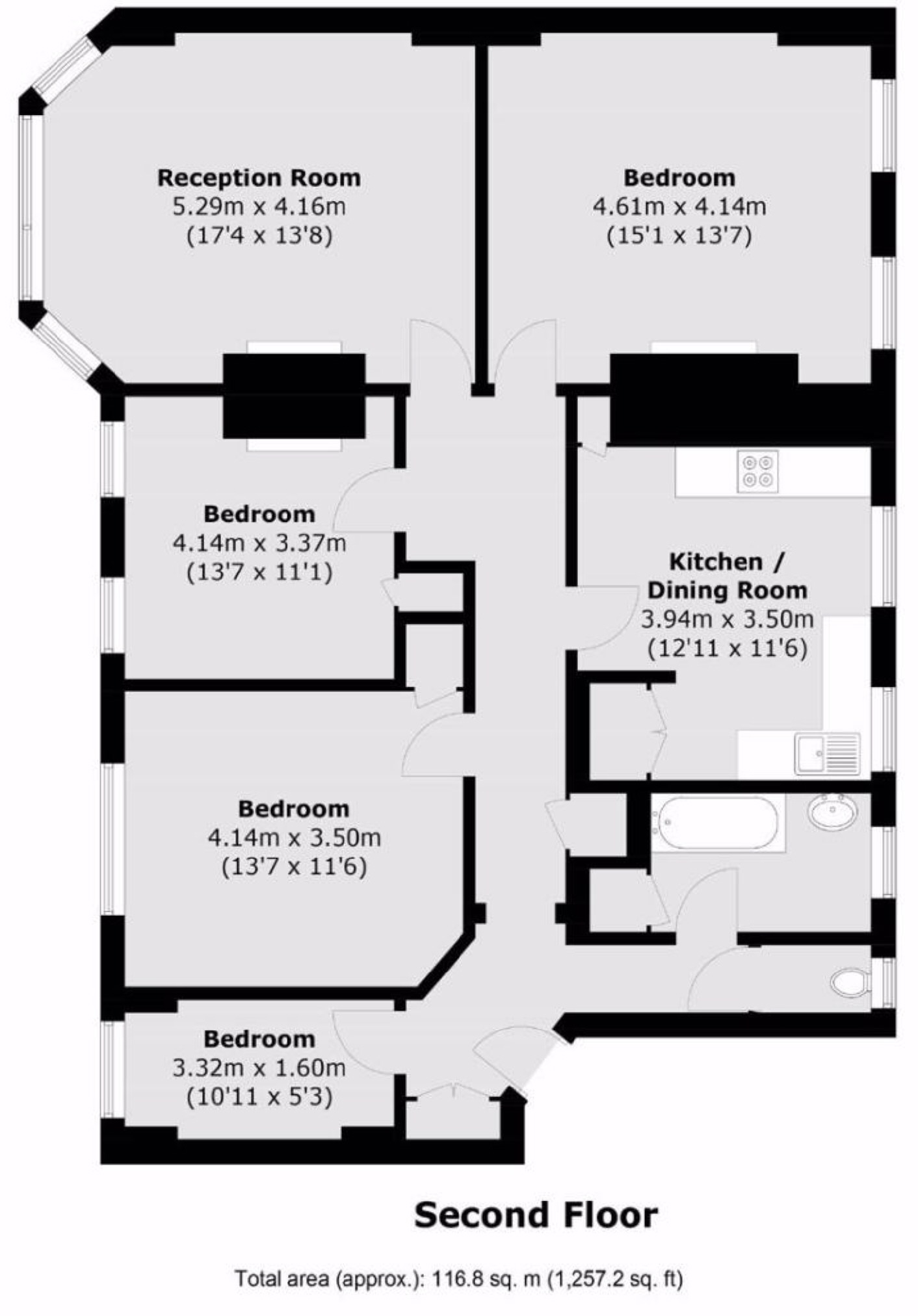 Flat 3, Midhurst Mansions, Fortis Green, London floorplan