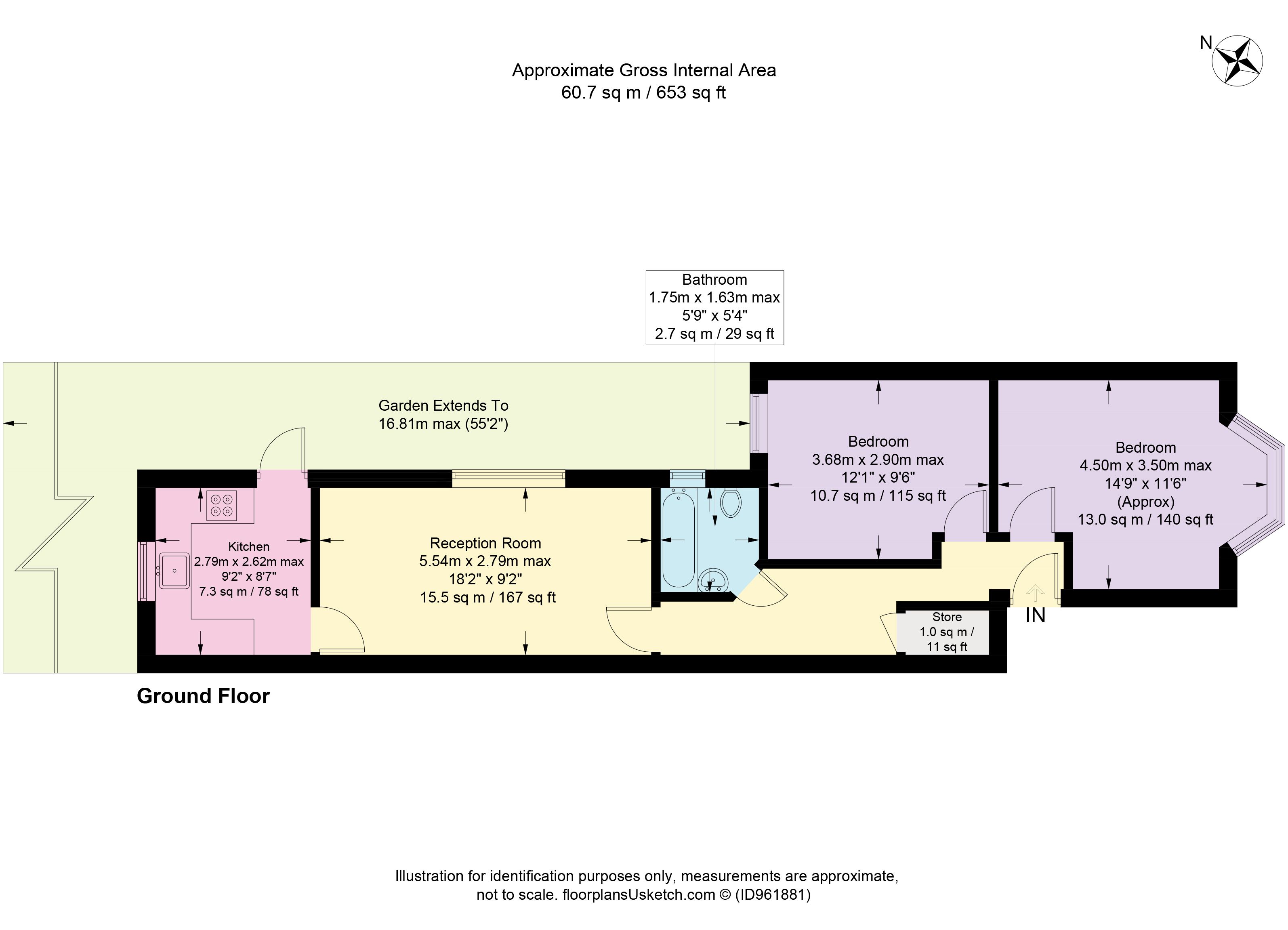 Beresford Road, London N8, 2 bedroom flat for sale 64539886