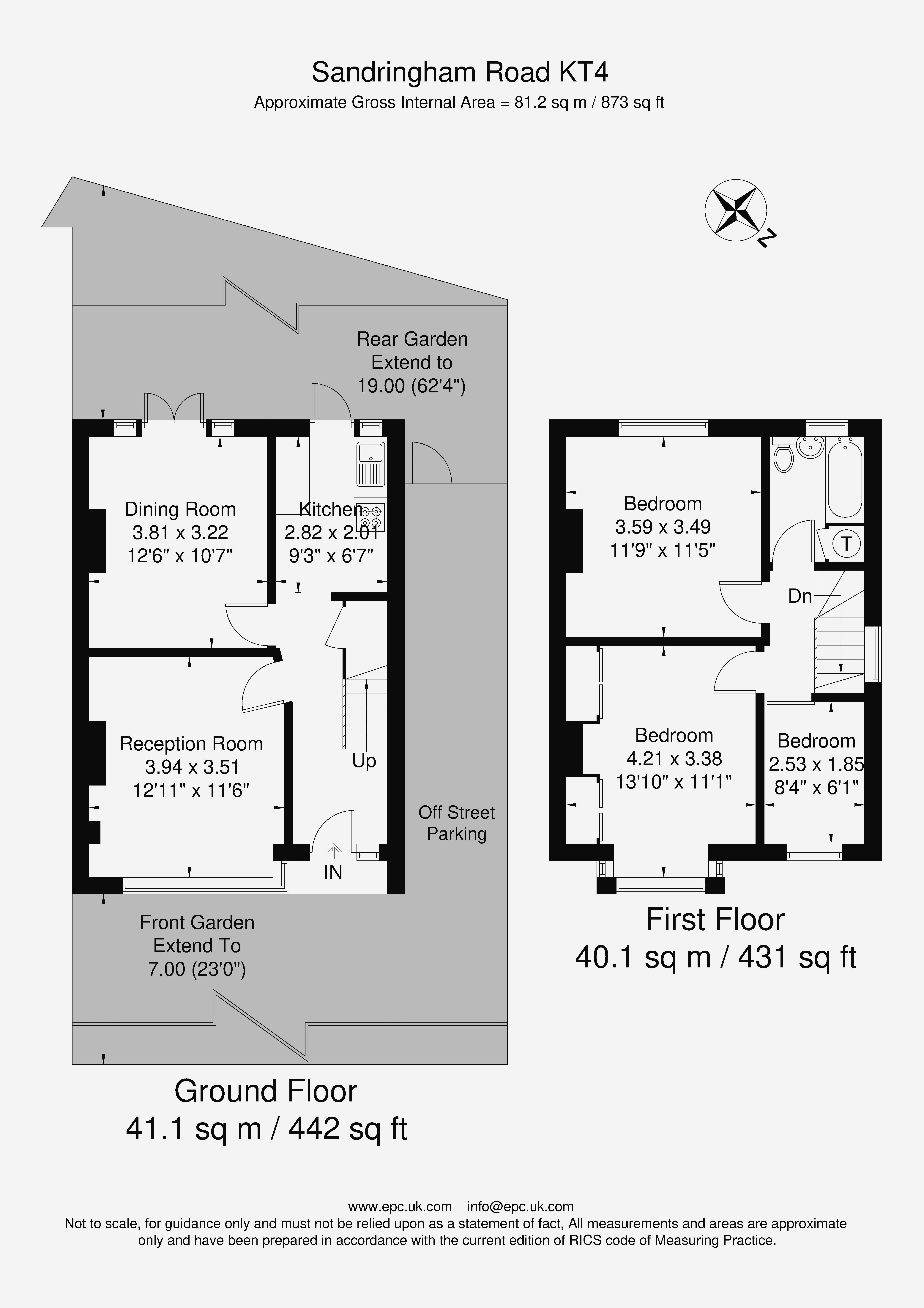 Sandringham Road, Worcester Park KT4, 3 bedroom end terrace house for