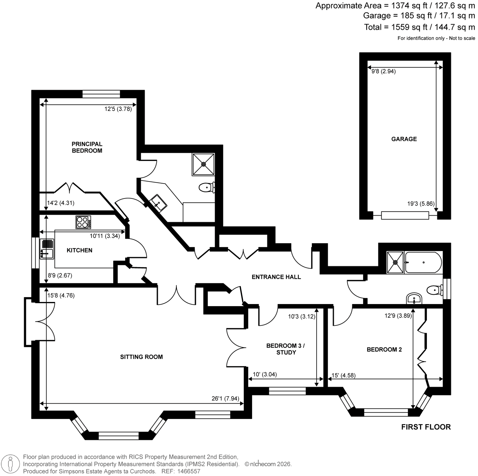Flat 3,, Mayfield House, Weybridge floorplan
