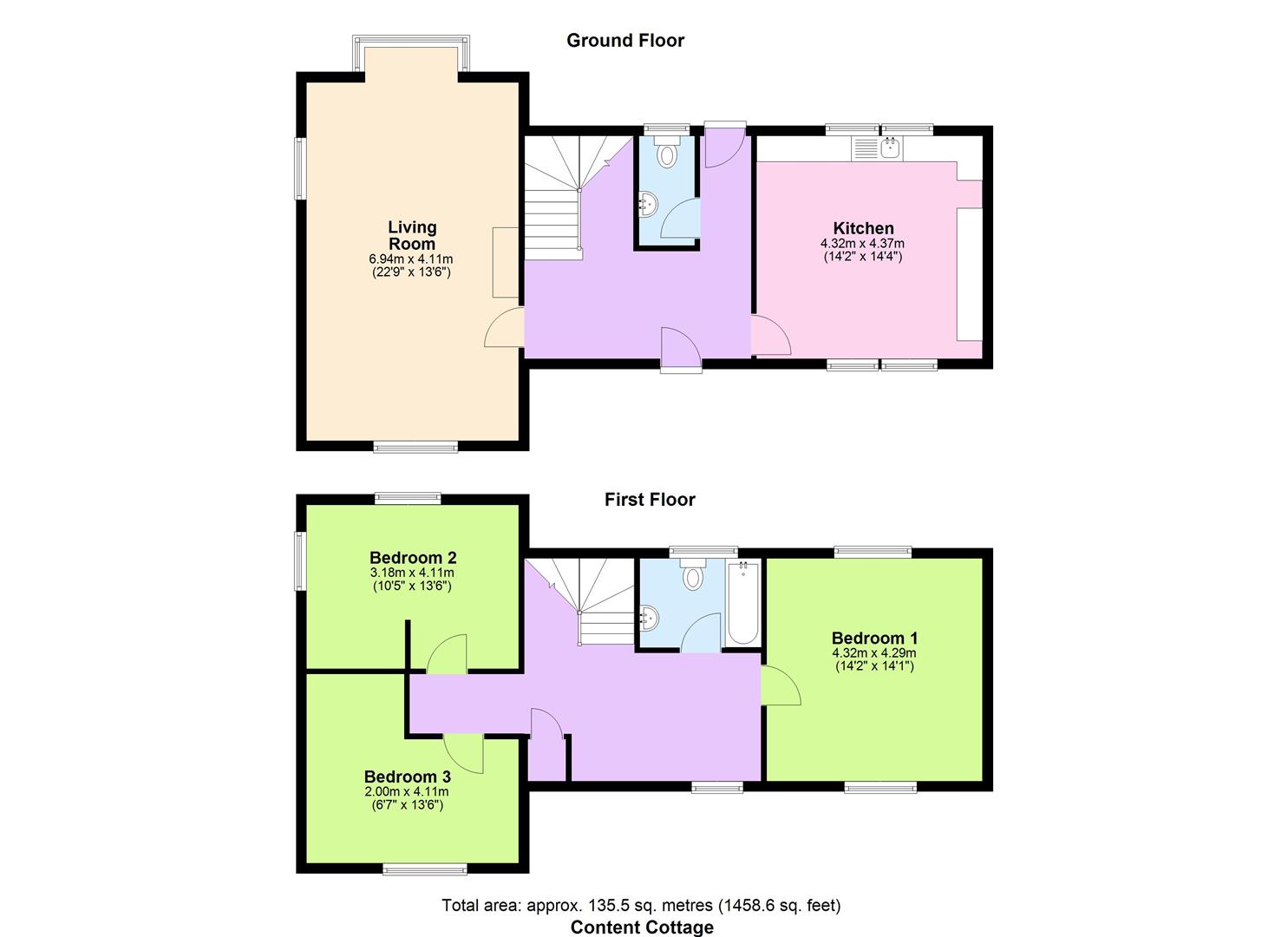 Content Cottage, Hereford floorplan