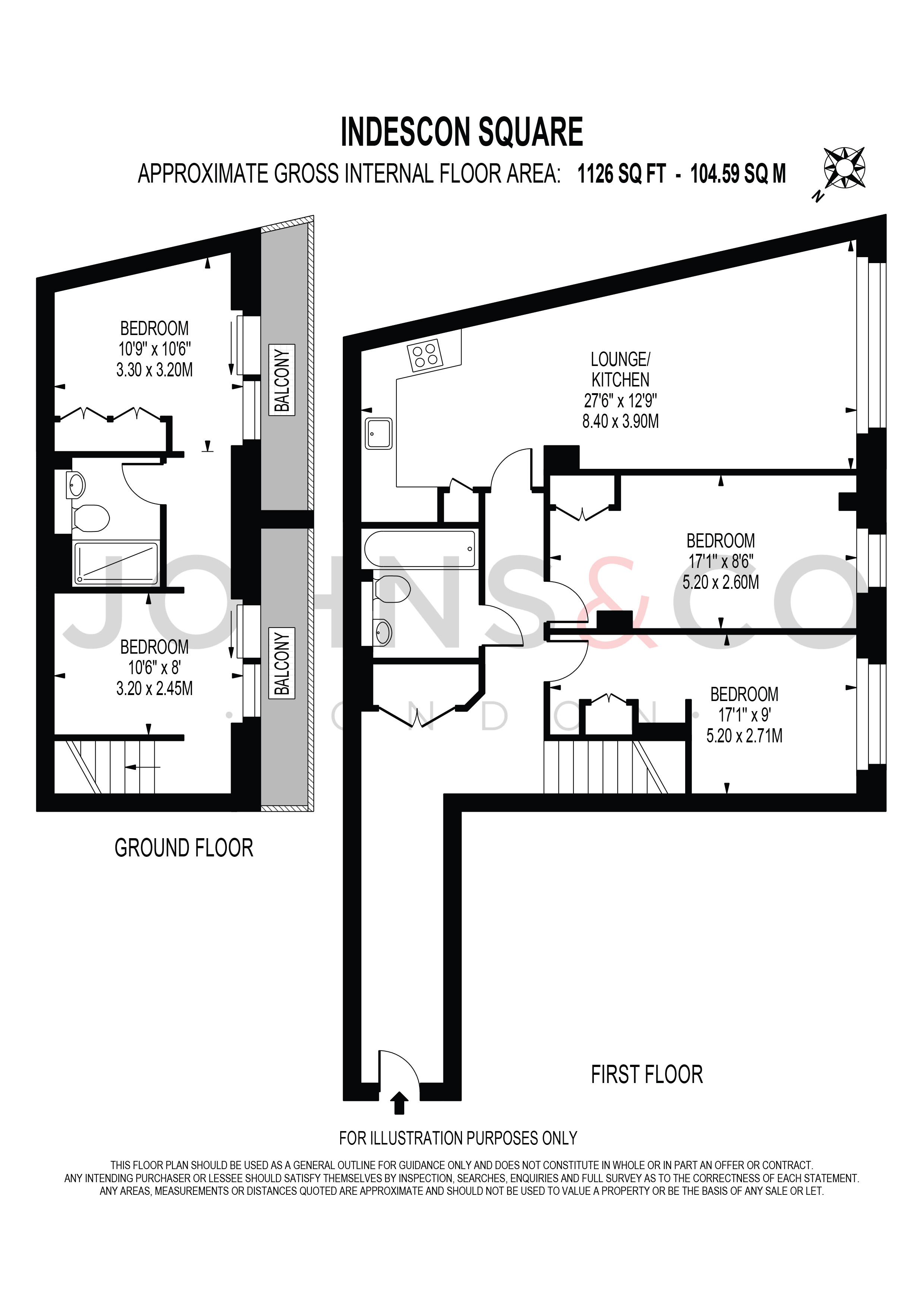Indescon Square, Canary Wharf, London E14, 3 bedroom flat for sale