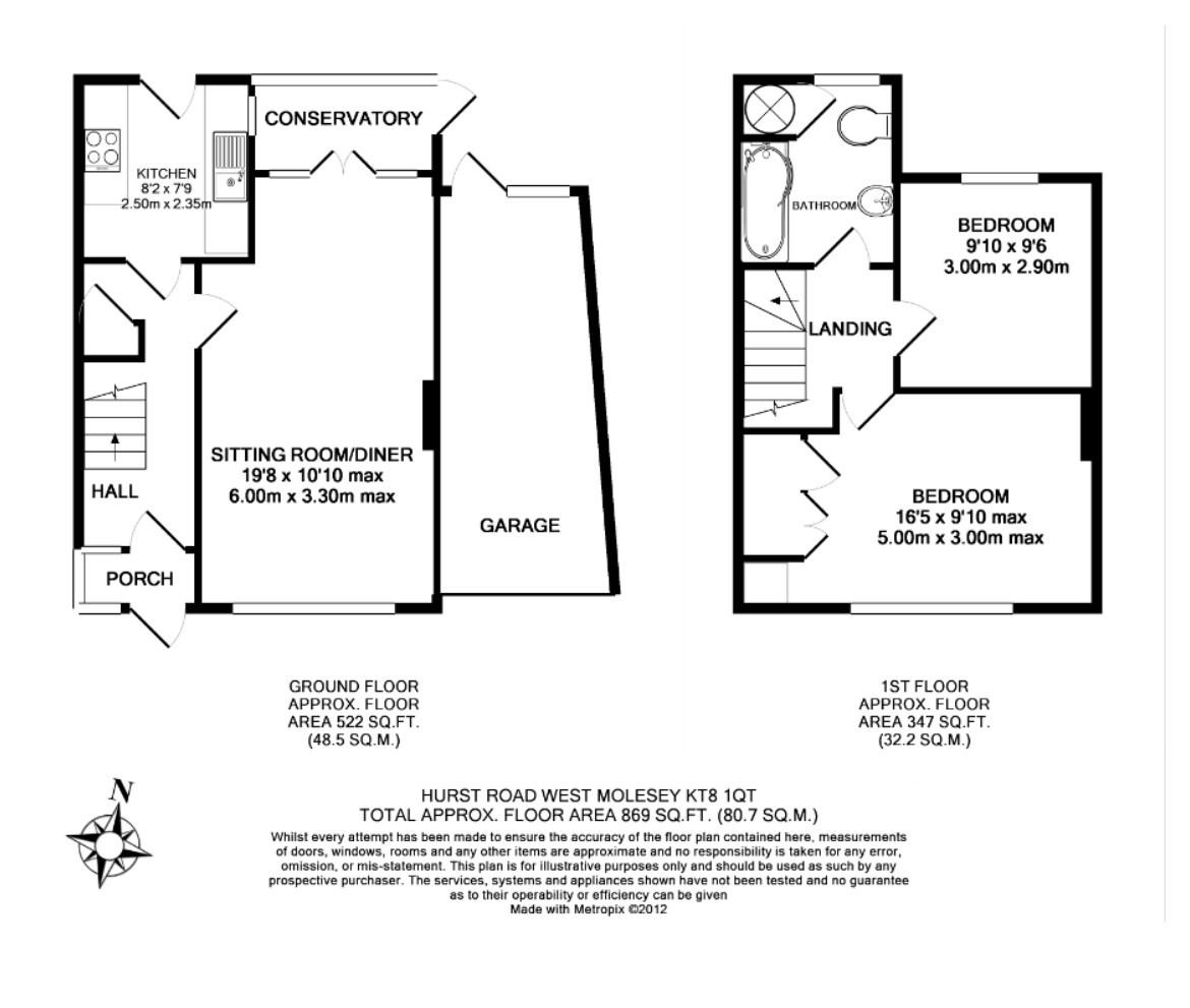 417, Hurst Road, West Molesey floorplan