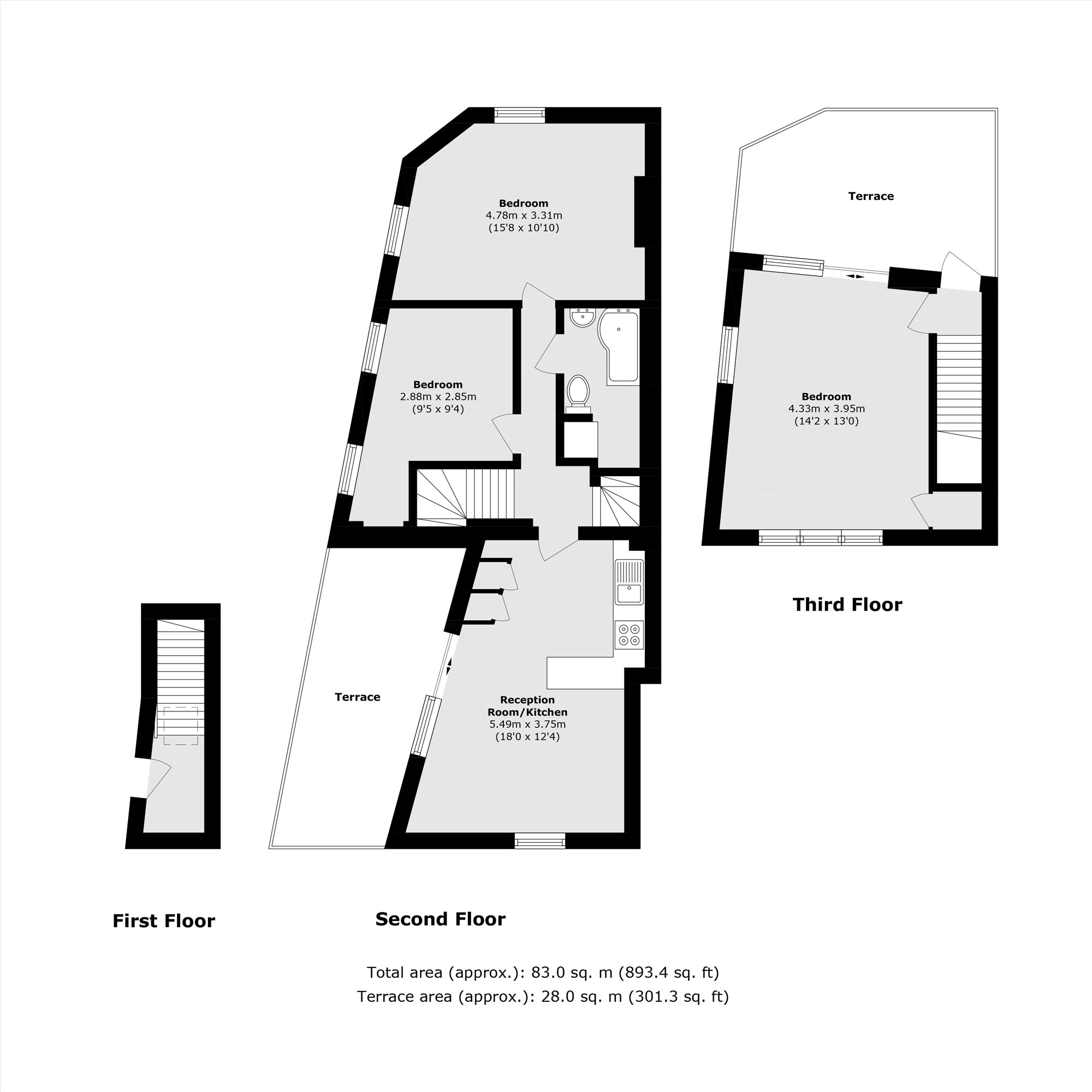 Flat 2nd And 3rd Floor, 92, Kingsgate Road, London floorplan