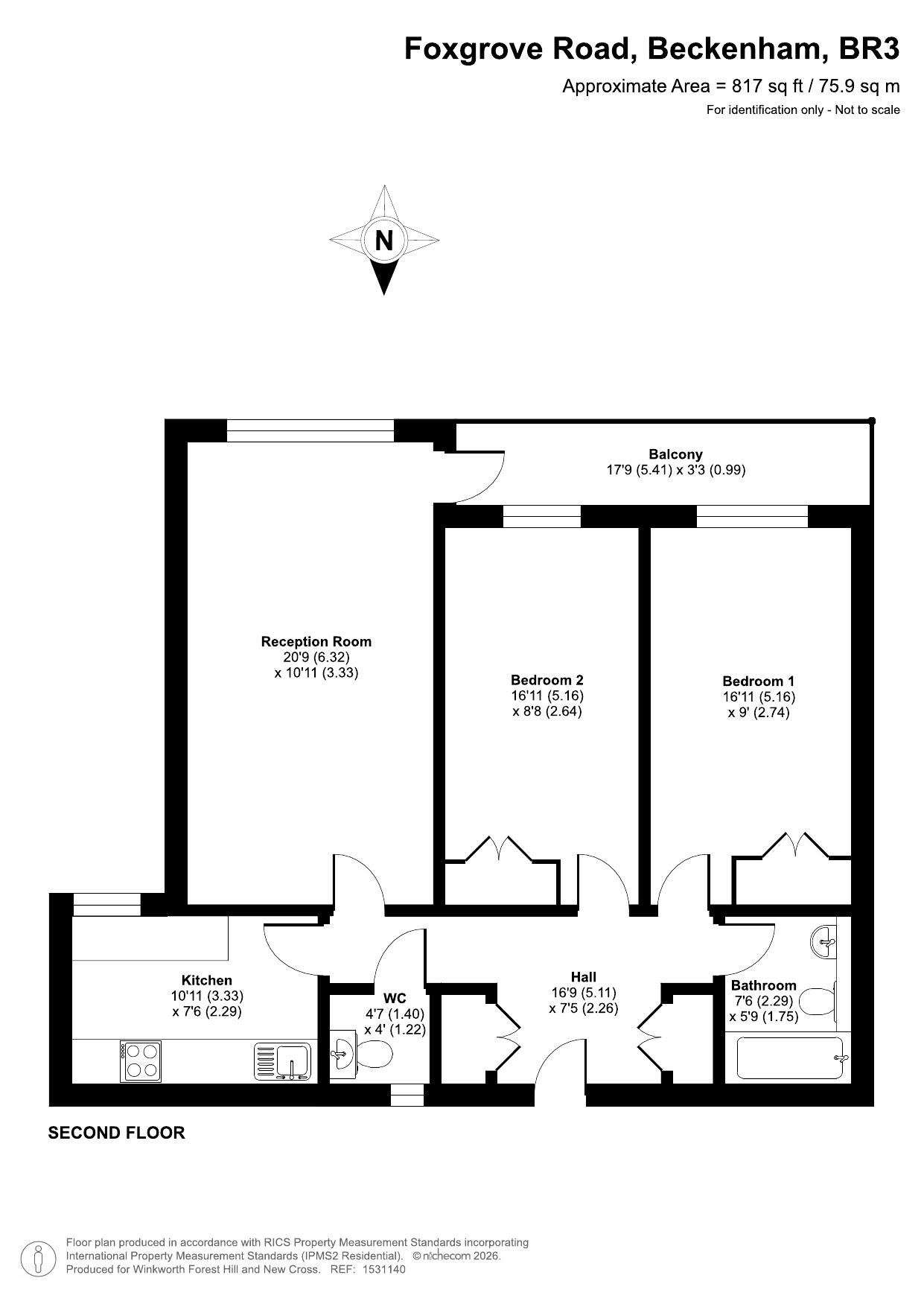 44 Seychelle Court, 24, Foxgrove Road, Beckenham floorplan