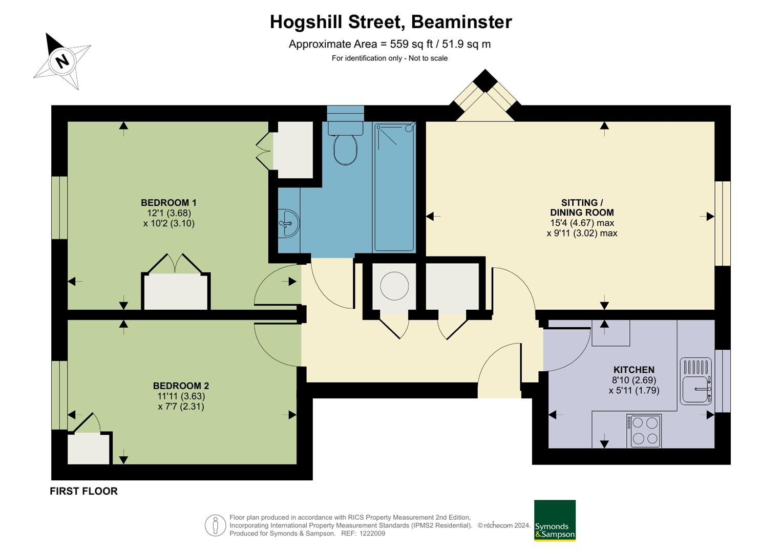 11, Hanover Court, Beaminster floorplan