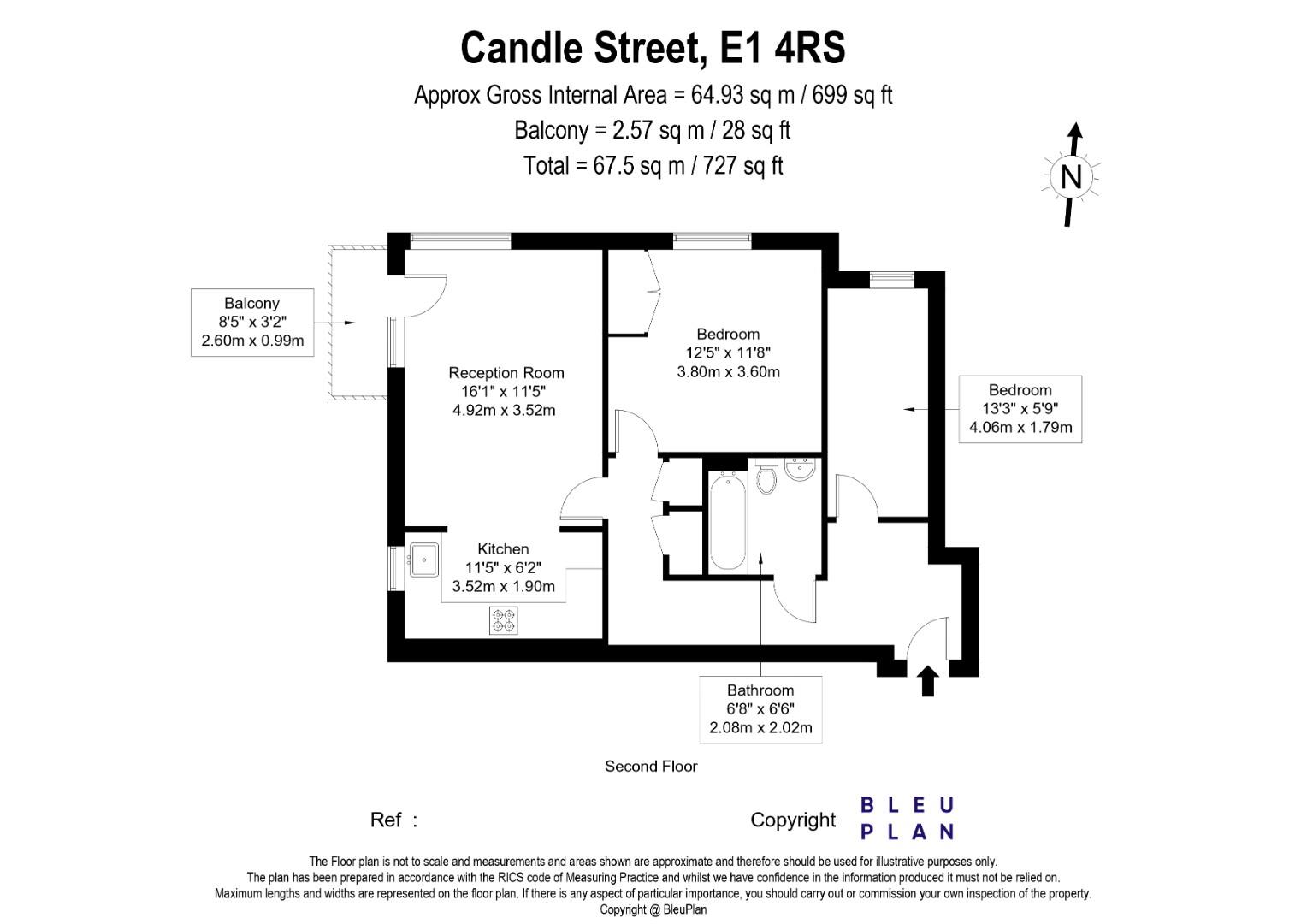 Flat 48 Coalstore, 5, Candle Street, London floorplan